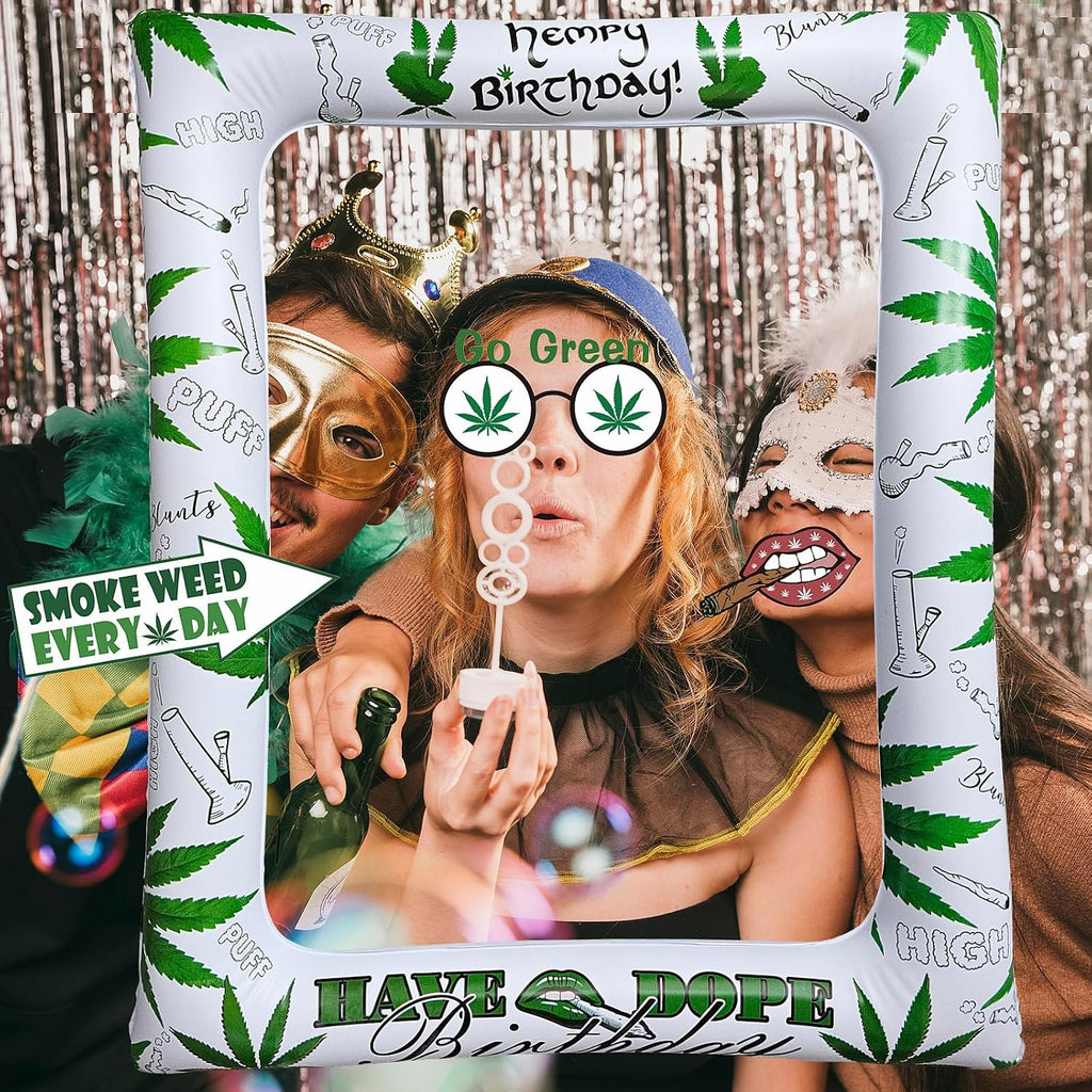 13 Pack Weed Theme Birthday Party Photo Booth Props for Pictures & Decorations Pot Leaves Cannabis Marijuana Hemp 420 Weed Party Decors for Adults Have a Dope 420 Birthday Party Supplies