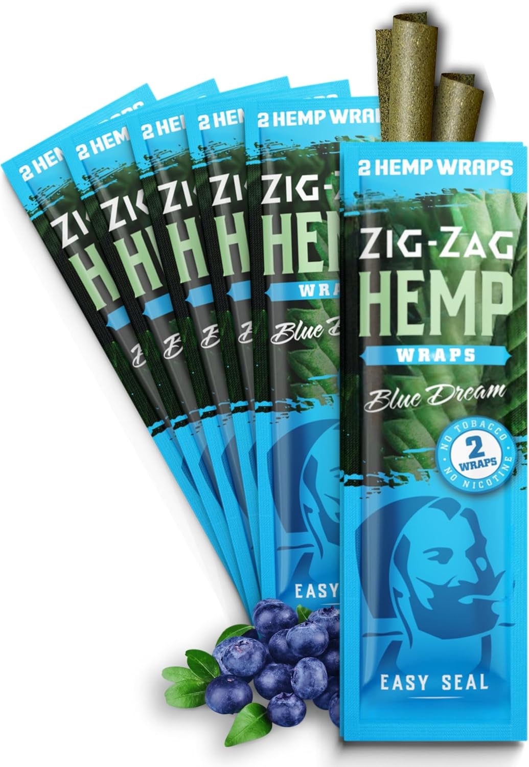 ZIG-ZAG Hemp Wraps Rolling Papers, Mellow Haze 6 pack | 2 sheets per pack, Slow Burn, Plant Based