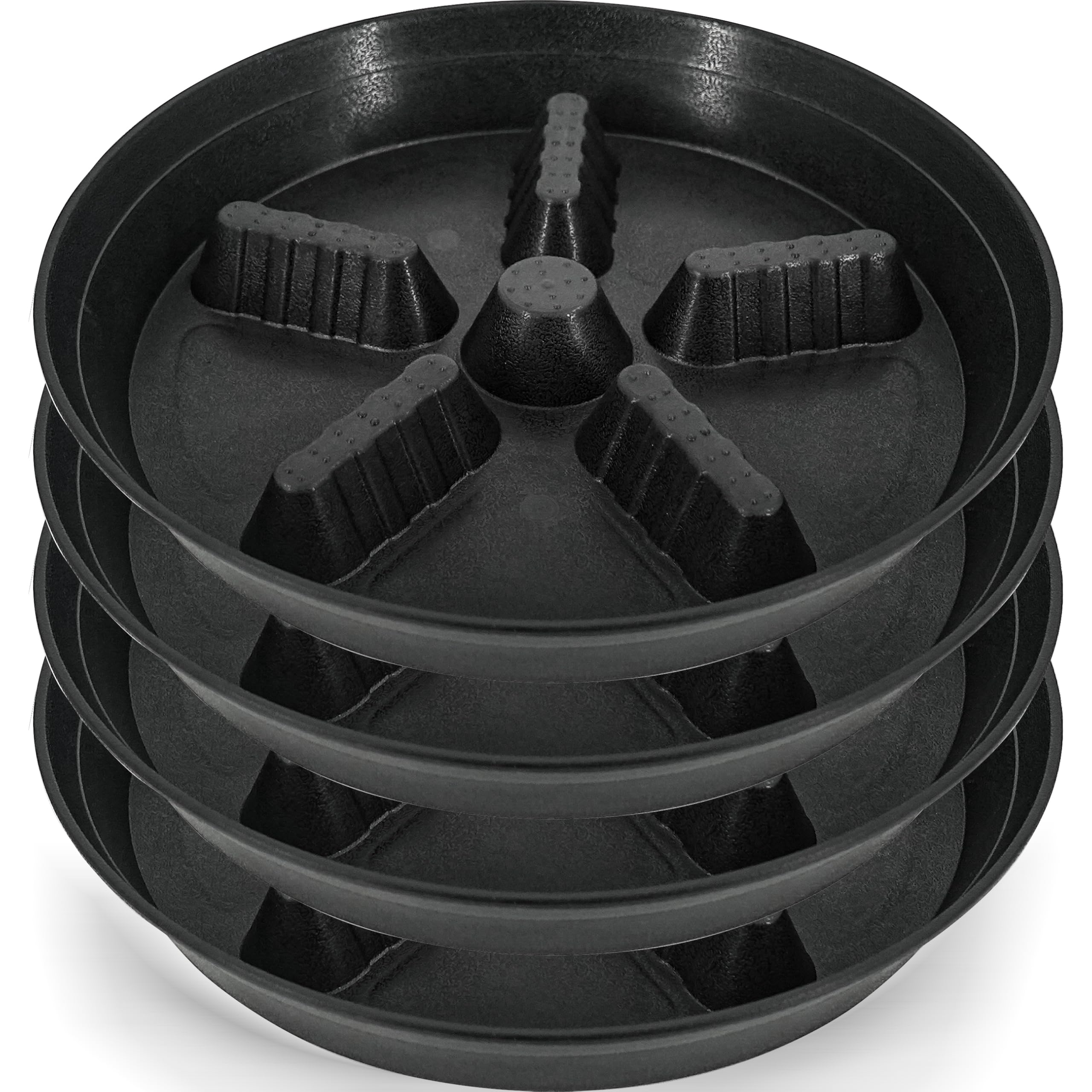 4 Pack Plant Saucer 8 inch, 10 12 14 17 inch, Plant Stand Plastic Plant Saucers for Indoors Outdoor, Heavy Duty Flower Planter Drip Trays for Pots, Pot Saucers for Plants, Grow Bags Saucers