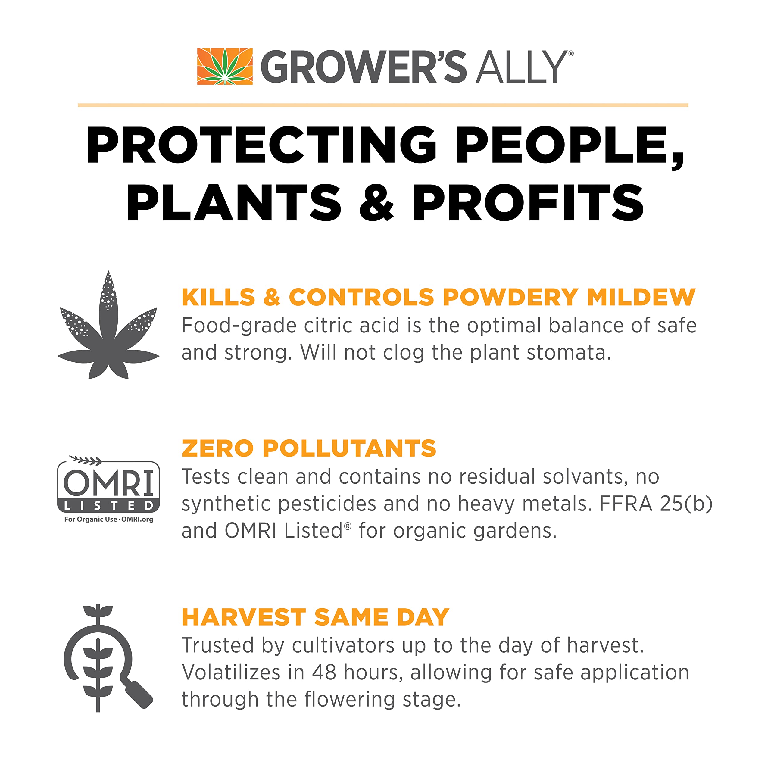 Grower's Ally Fungicide Concentrate for Plants, 8 Oz, Makes 5 Gallons