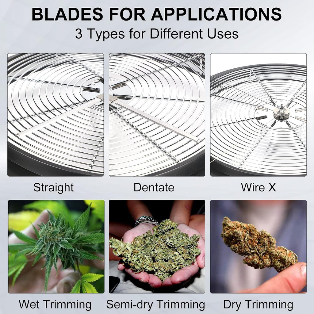 13 inch Leaf Bowl Trimmer, Bowl Trimmer with Switchable Stainless Steel Blades & Clear Visibility Dome, Hand Twist Spin Cutting Bud Trimmer for Buds, Flowers, Hydroponics Plants