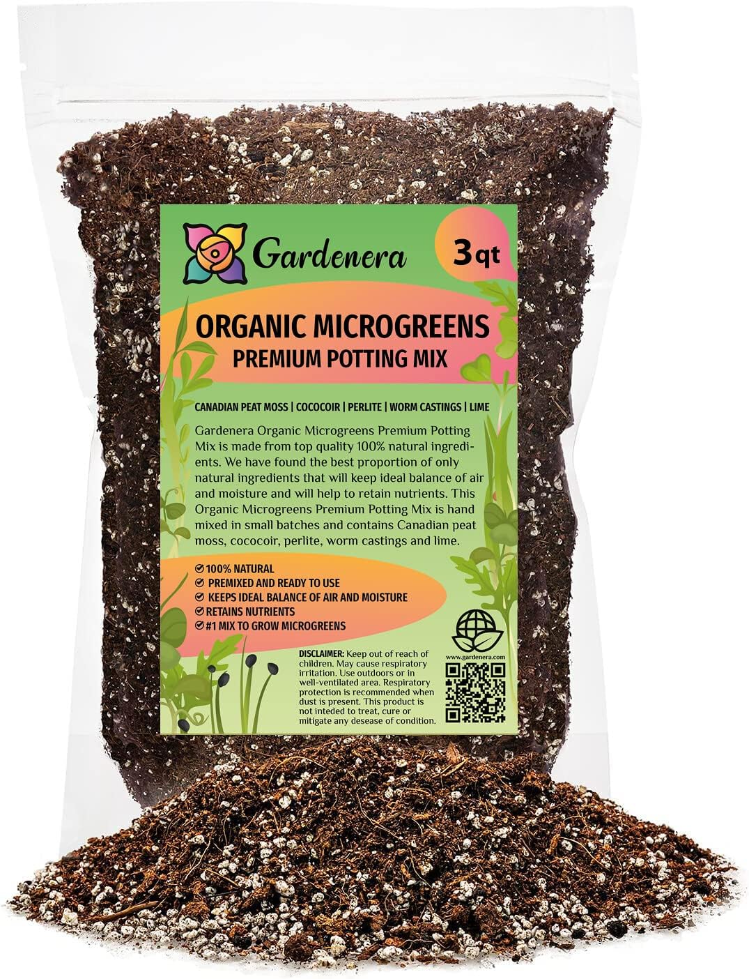 Premium JUST-ADD-Water Potting Soil Mix - Optimal Nutrient-Rich Blend for Thriving and HIGH-Yield Herbal Plants - 3 Quart
