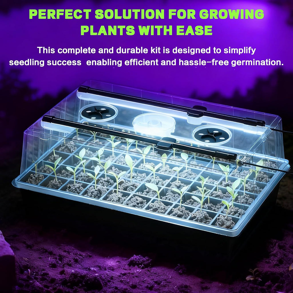 120-Cell Self-Watering Seed Starter Tray with Grow Lights, Upgraded 1–24H Timer, Seed Trays with Humidity Dome, Indoor Gardening System, Starter Kit for Seeds, Plant Germination