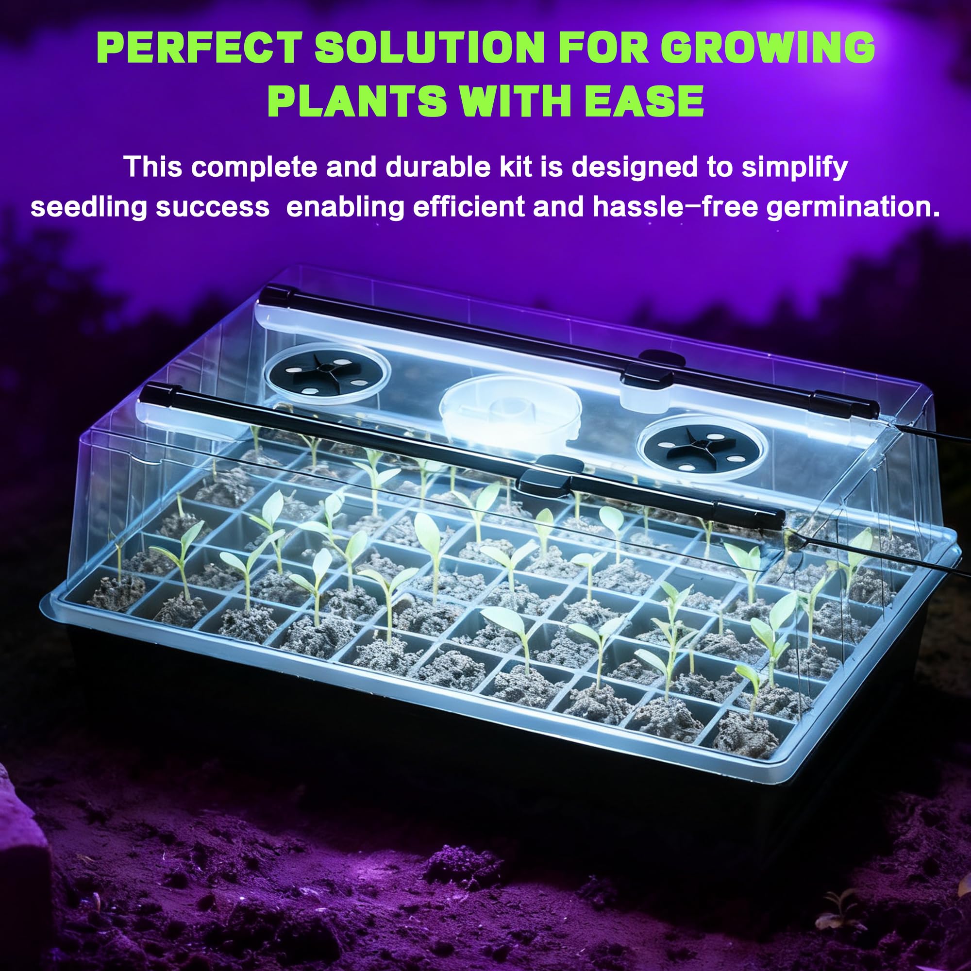 120-Cell Self-Watering Seed Starter Tray with Grow Lights, Upgraded 1–24H Timer, Seed Trays with Humidity Dome, Indoor Gardening System, Starter Kit for Seeds, Plant Germination