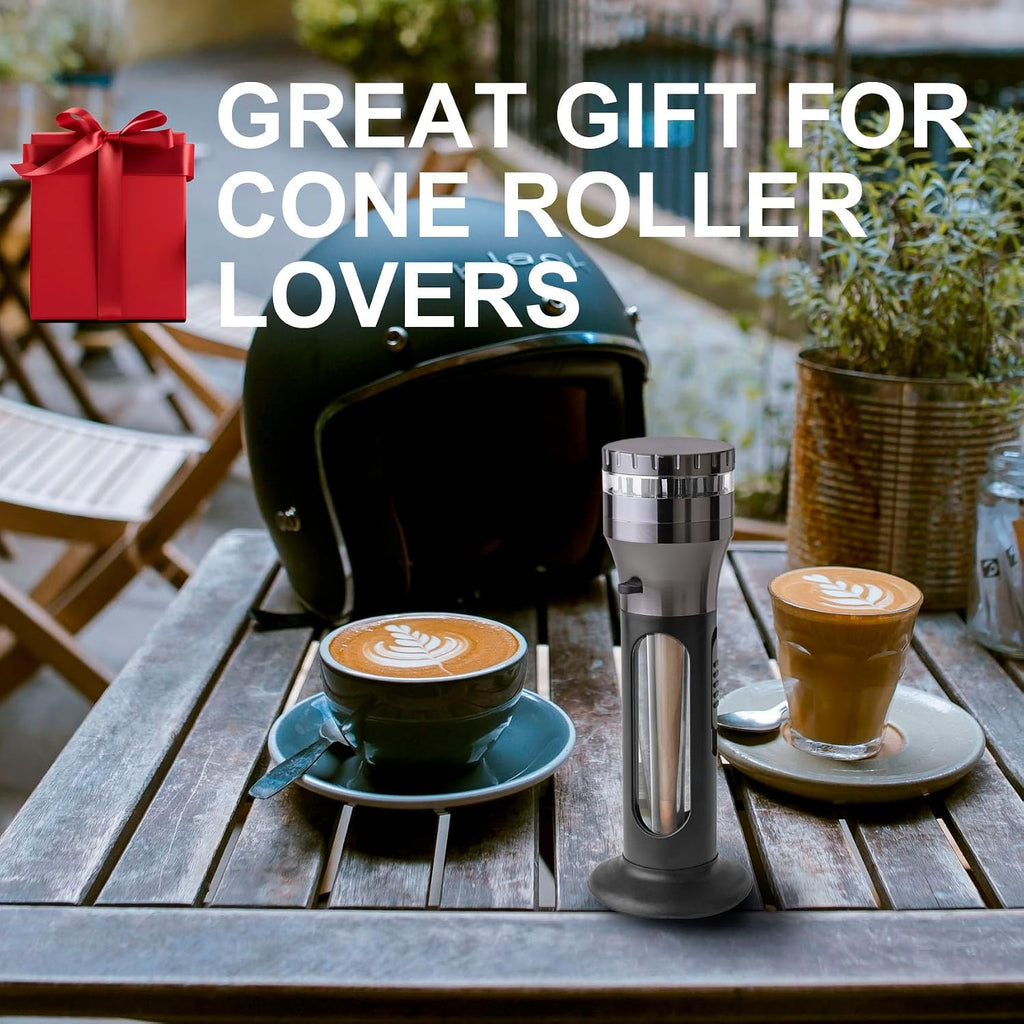 2 in 1 Herb Grinder Cone Loader Grinder Roller, Portable Grinder and Cone Filler, All in One Rolling Machine for King Size, Kitchen Use