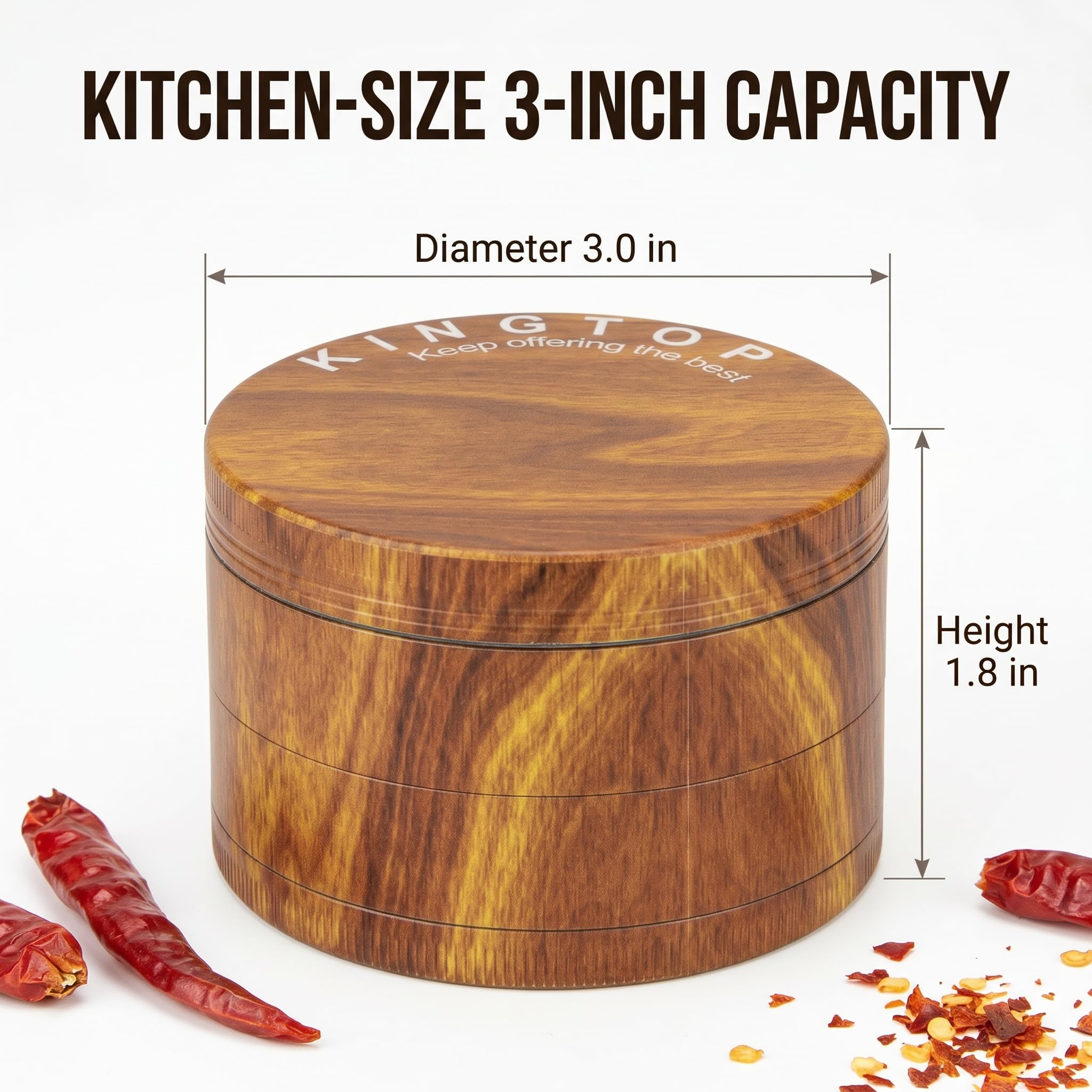 KINGTOP 3 Inch Large Grinder, Zinc Alloy Mills (Colorful)