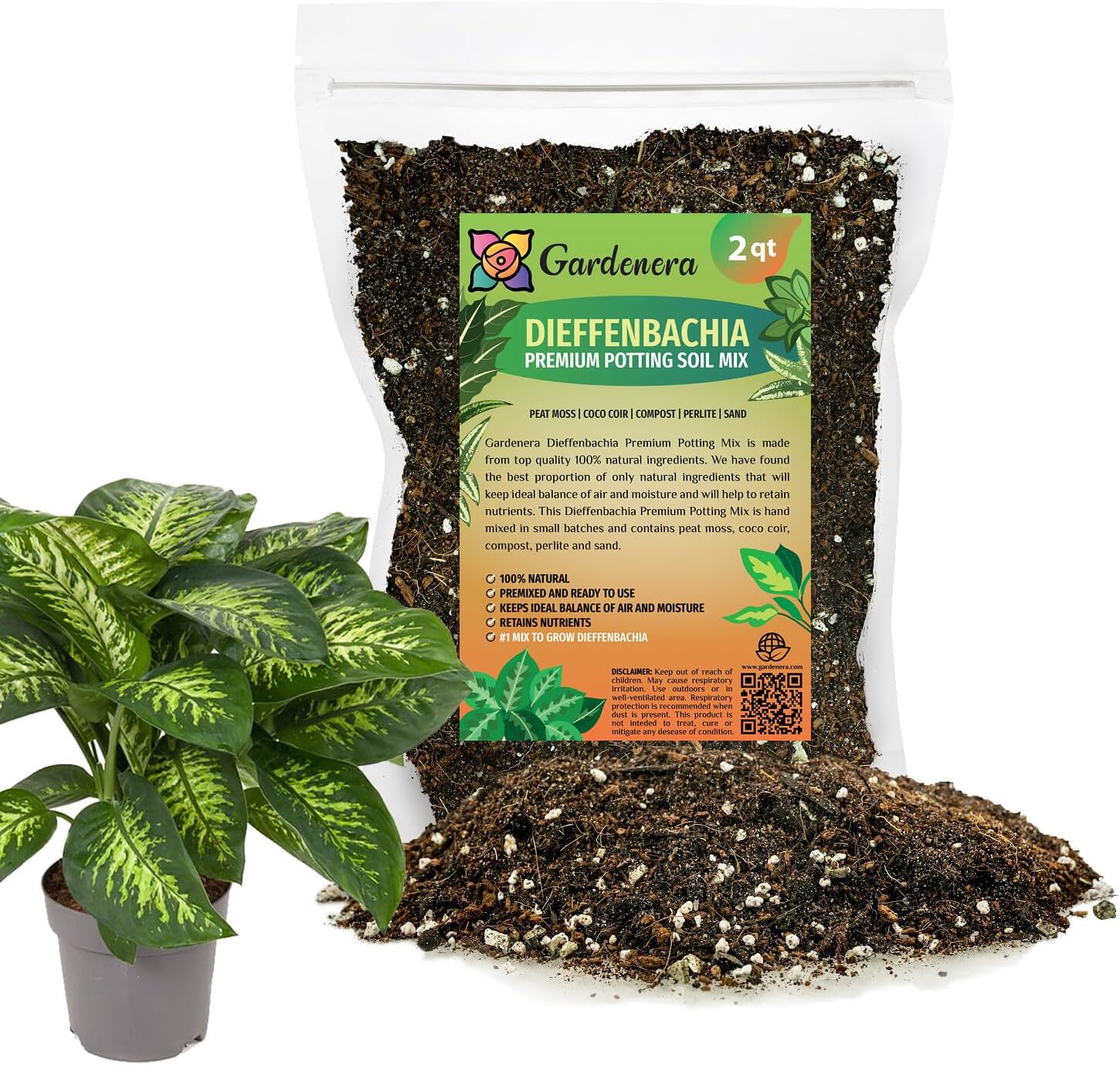 Premium JUST-ADD-Water Potting Soil Mix - Optimal Nutrient-Rich Blend for Thriving and HIGH-Yield Herbal Plants - 3 Quart