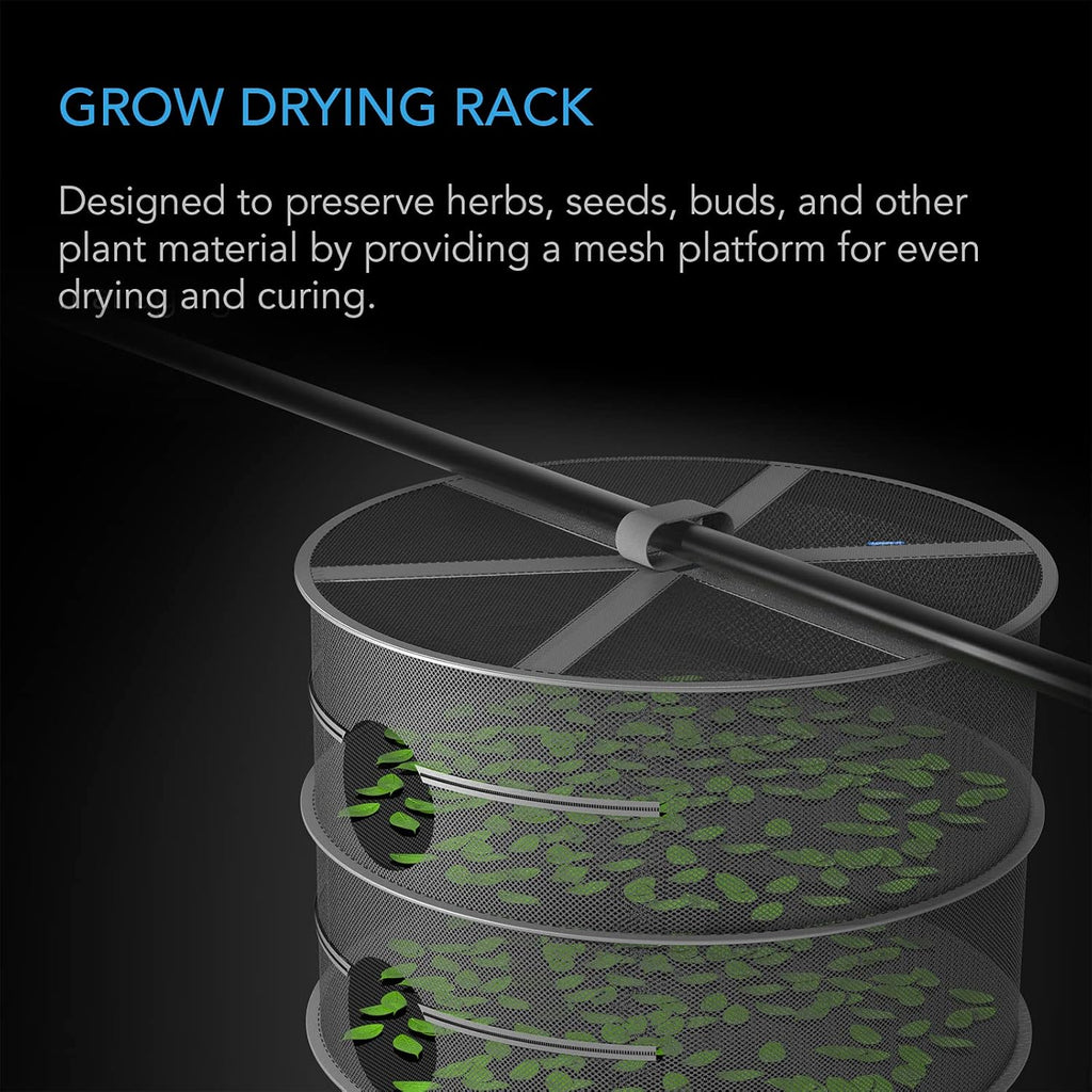 AC Infinity Herb Drying Rack, 6-Layer Hanging Mesh Net | and Buds, 24" Diameter Fit in Grow Tents Closets Hydroponics