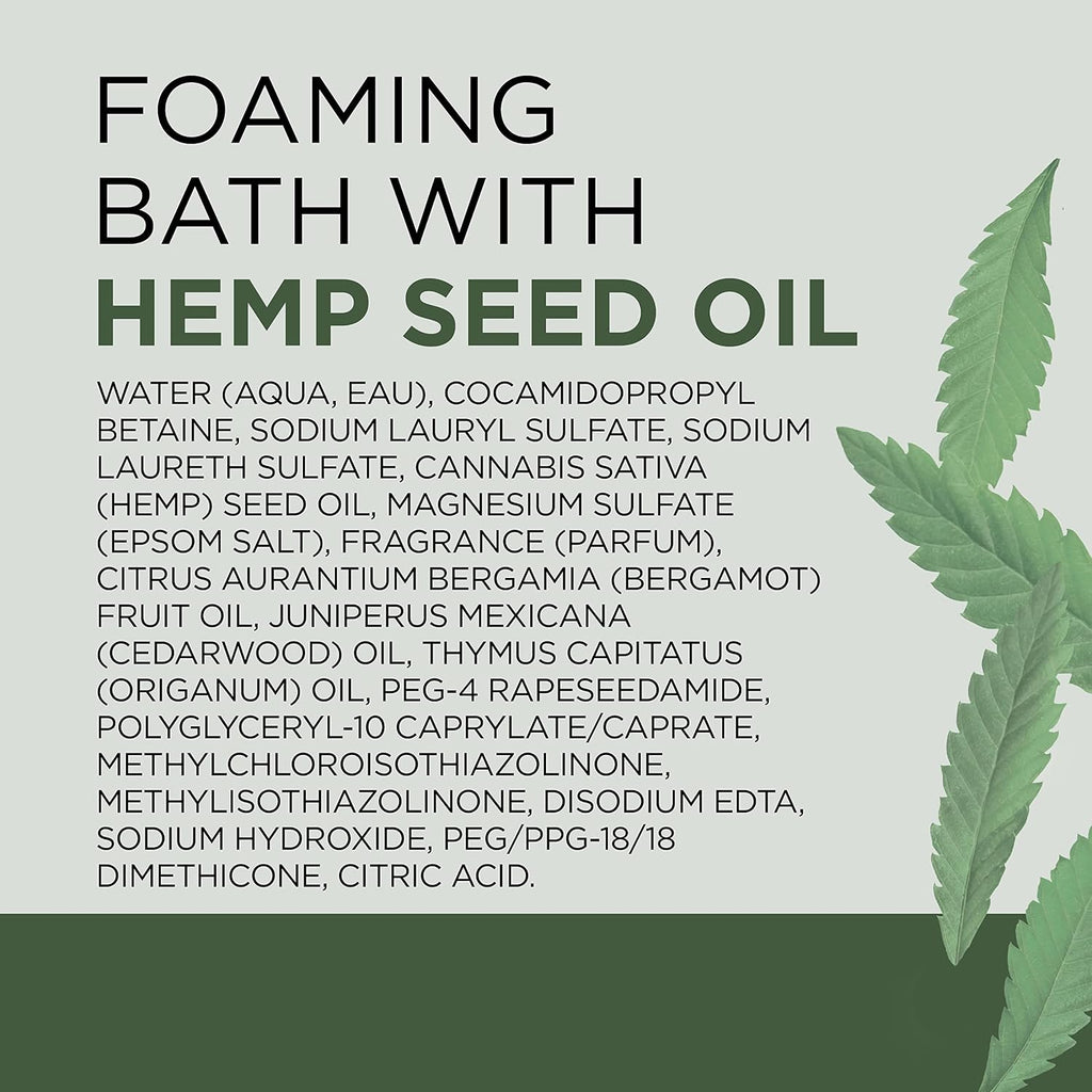 Dr Teal's Foaming Bath with Pure Epsom Salt, Cannabis Sativa Hemp Seed Oil, 34 fl oz (Pack of 4)