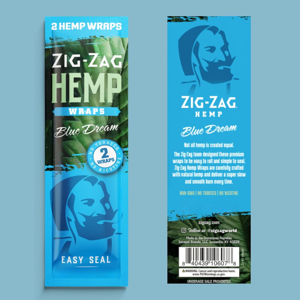 ZIG-ZAG Hemp Wraps Rolling Papers, Mellow Haze 6 pack | 2 sheets per pack, Slow Burn, Plant Based