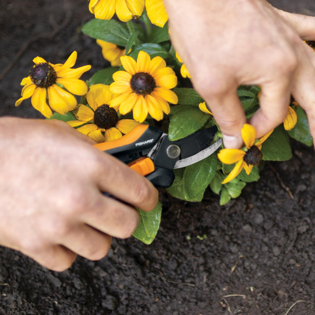 Fiskars 6" Non-Stick Pruning Snips, Resin-Resistant Garden Scissors