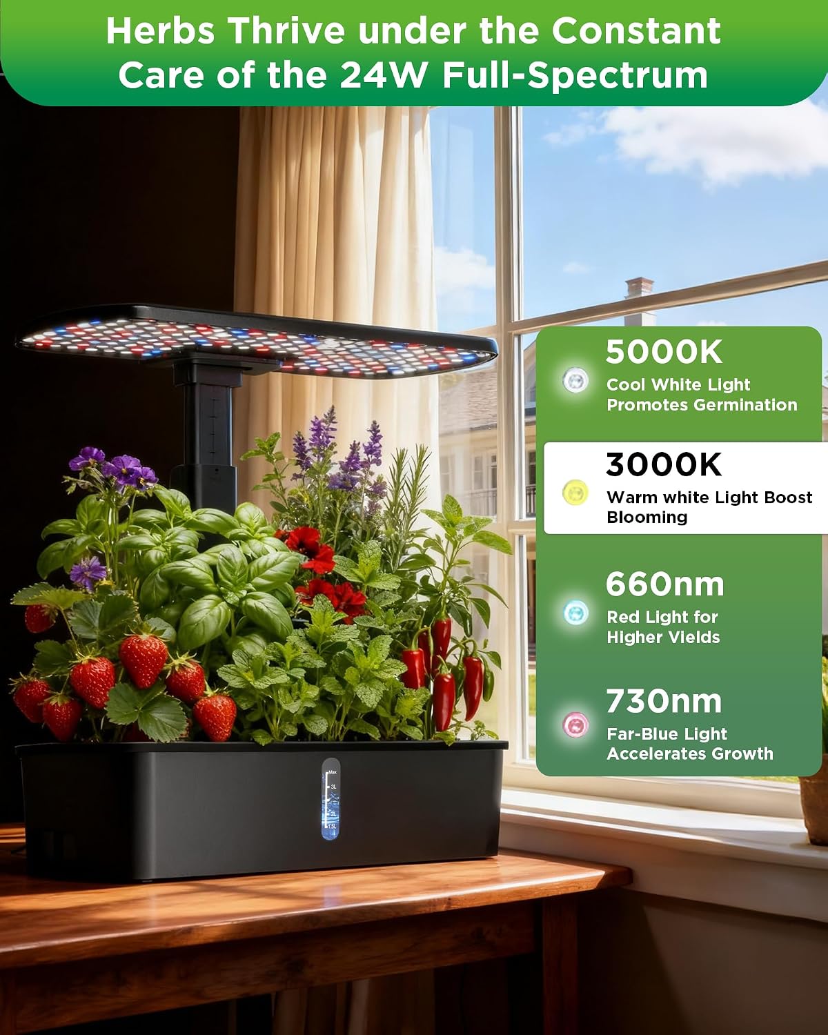 Hydroponics Growing System Kit 12 Pods Indoor Garden, Hydroponic Indoor Herb Garden Kit with Grow Light, Smart in Door Gardening Gifts for Women, Adjustable Height, Auto Timer, Quiet Pump