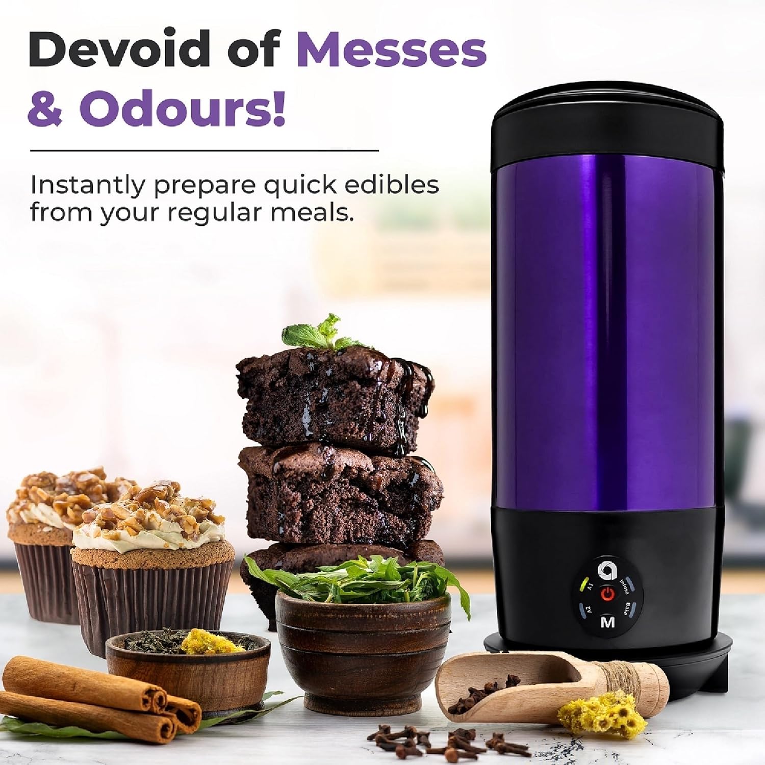 Ardent Nova Portable Decarboxylator with Decarb Canister and Silicone Lid for Odor Protection - Odorless and Easy to Use