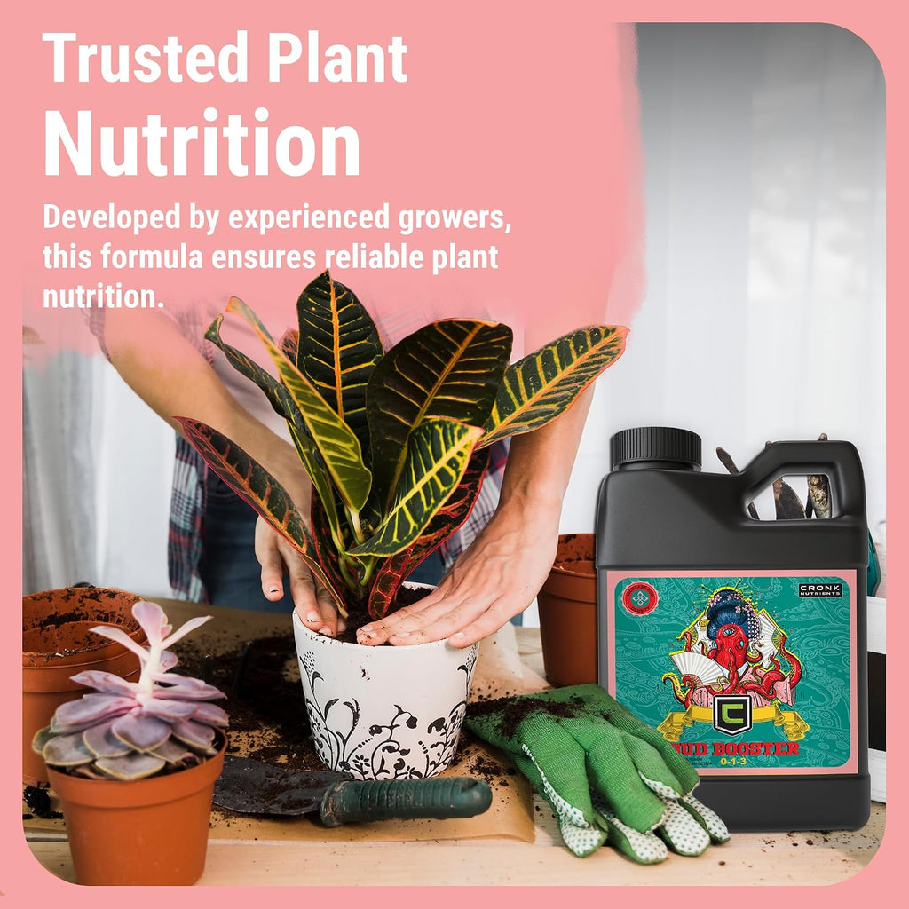 Cronk Nutrients Bud Booster, Best Budding Fertilizer Maximum Blooms, 500 mL | Hydroponic Nutrients for The Bloom Phase - Balanced pH Formula - Suitable for Soil, Soilless, and Hydroponic Systems