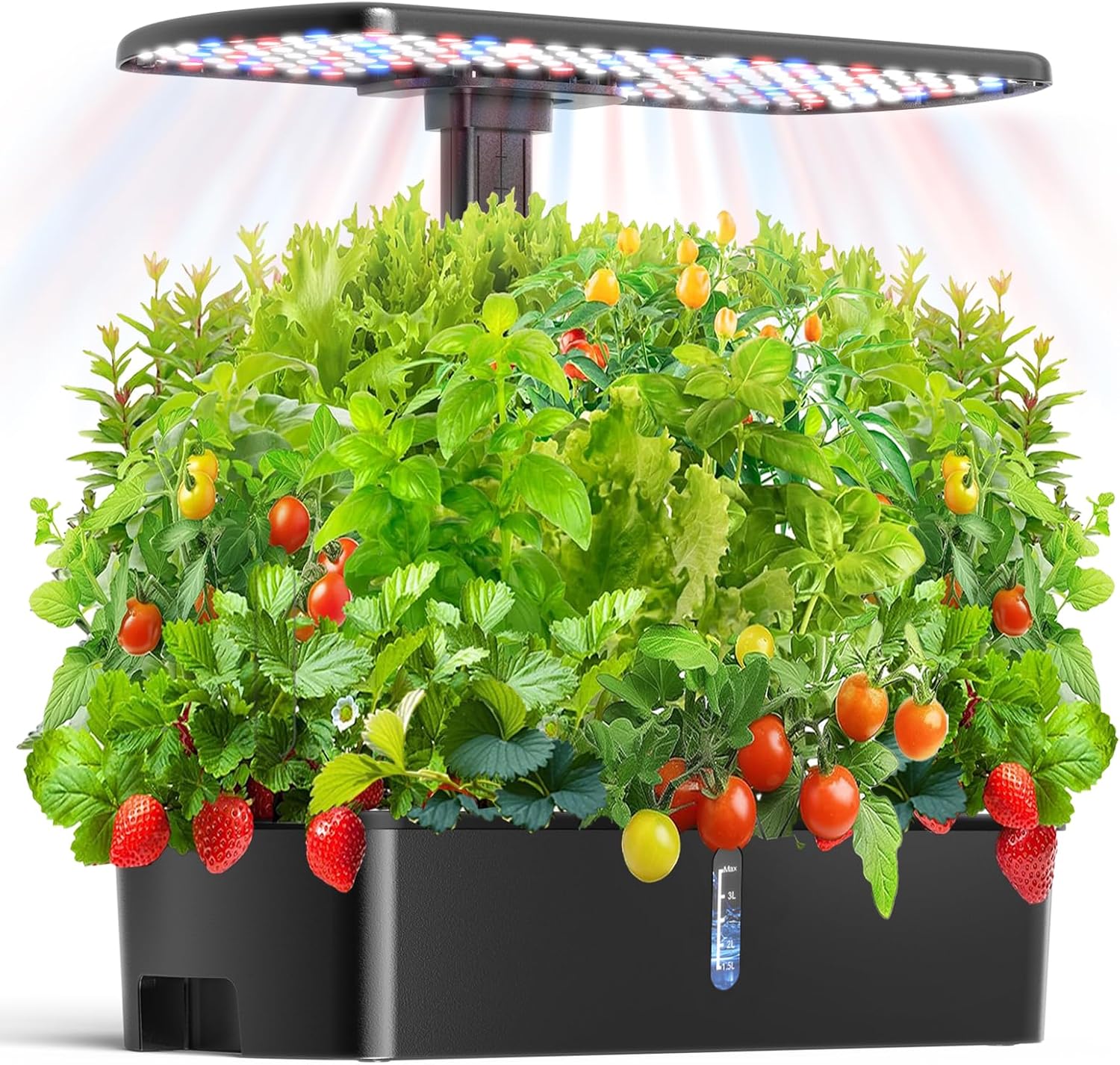 Hydroponics Growing System Kit 12 Pods Indoor Garden, Hydroponic Indoor Herb Garden Kit with Grow Light, Smart in Door Gardening Gifts for Women, Adjustable Height, Auto Timer, Quiet Pump