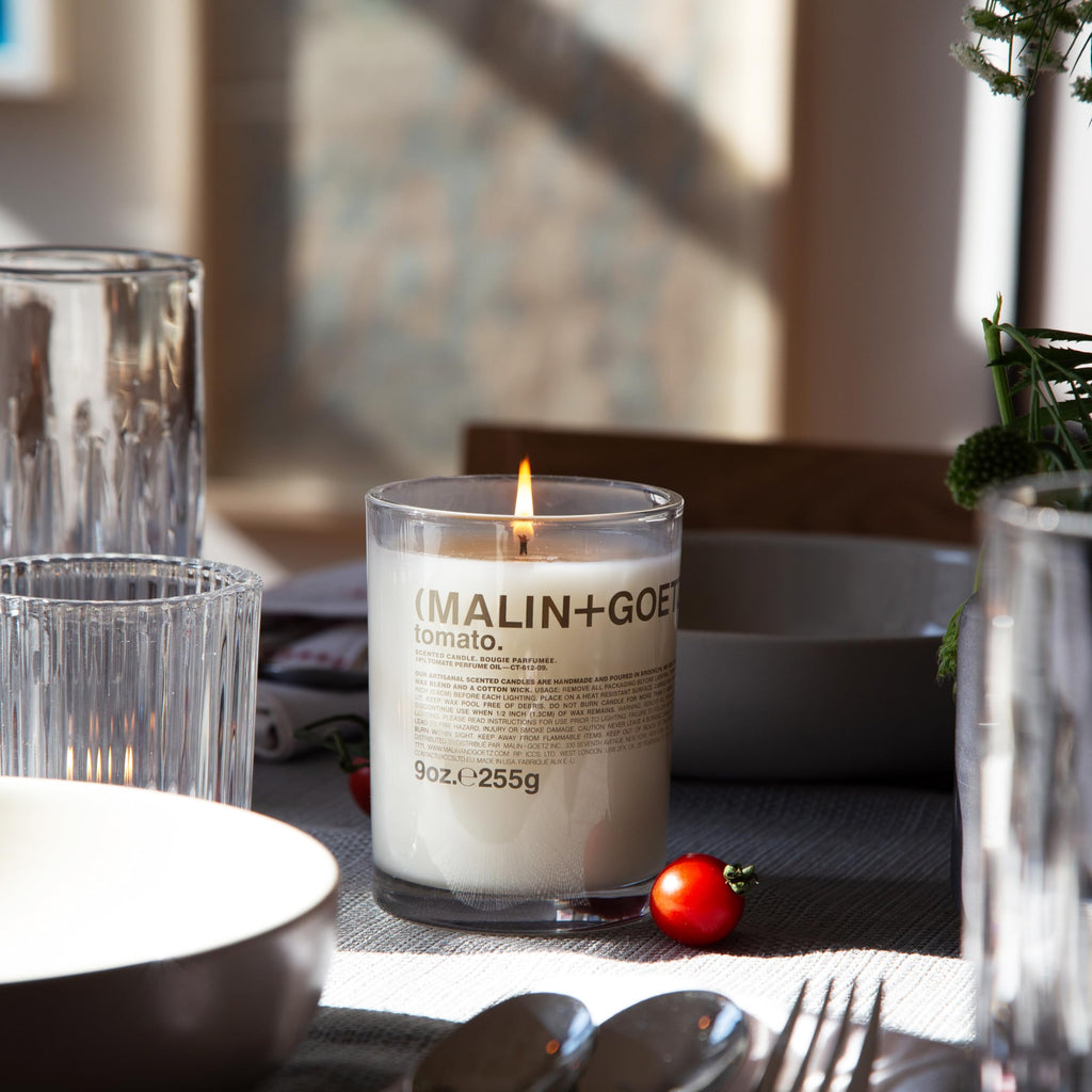 MALIN+GOETZ 9oz Scented Candle | Hand-Poured Soy Wax with Unique Fragrance Blends | Clean-Burning, Vegan & Cruelty-Free | Bergamot, Sage, Otto, Tomato, Strawberry, Cannabis, Dark Rum & Leather