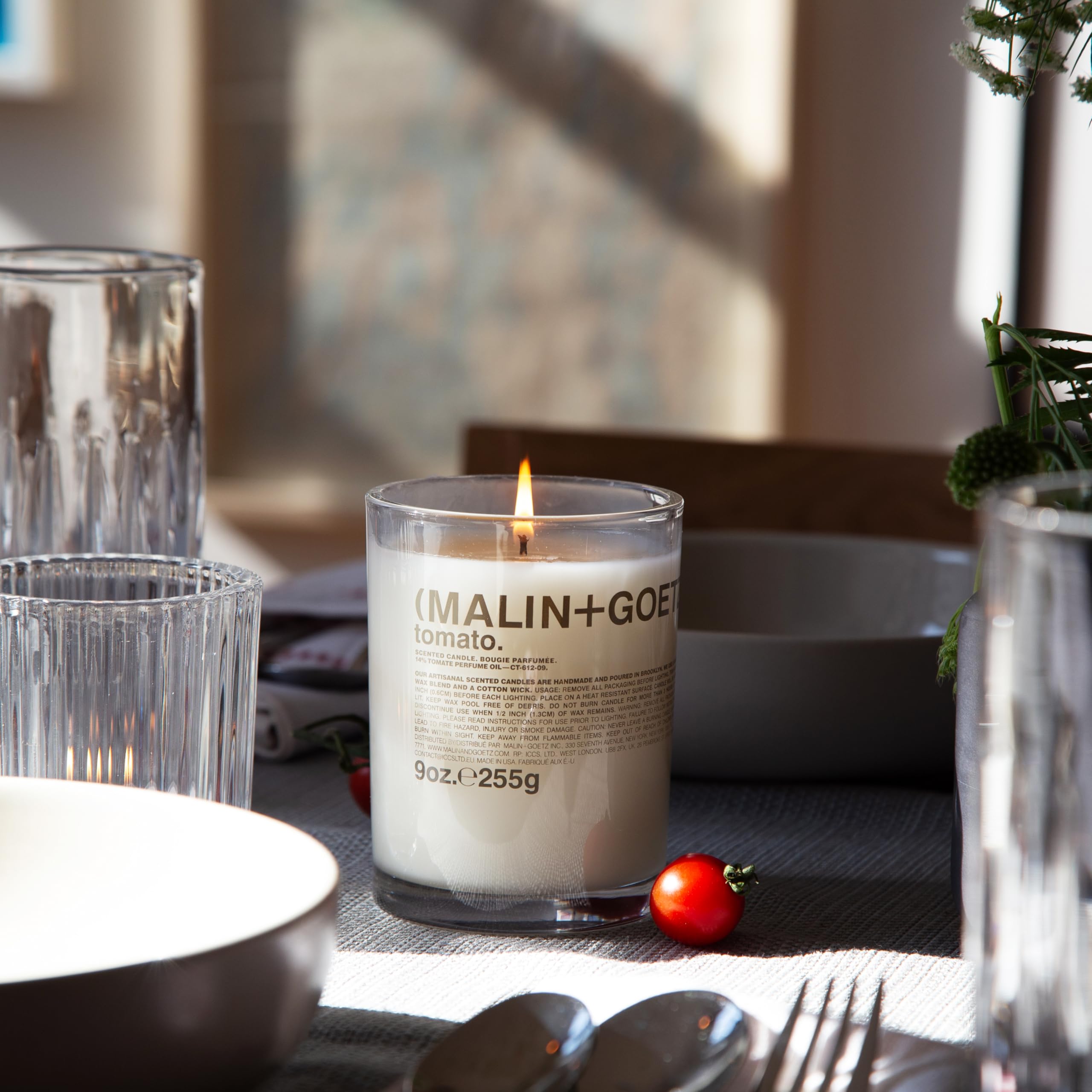 MALIN+GOETZ 9oz Scented Candle | Hand-Poured Soy Wax with Unique Fragrance Blends | Clean-Burning, Vegan & Cruelty-Free | Bergamot, Sage, Otto, Tomato, Strawberry, Cannabis, Dark Rum & Leather