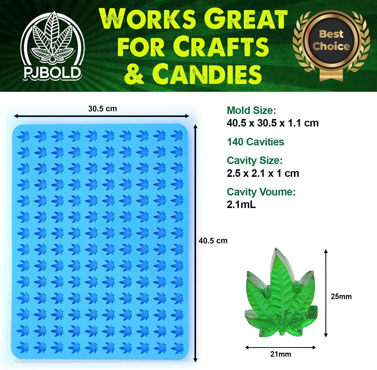 Marijuana Leaf Silicone Candy Mold - Half Sheet