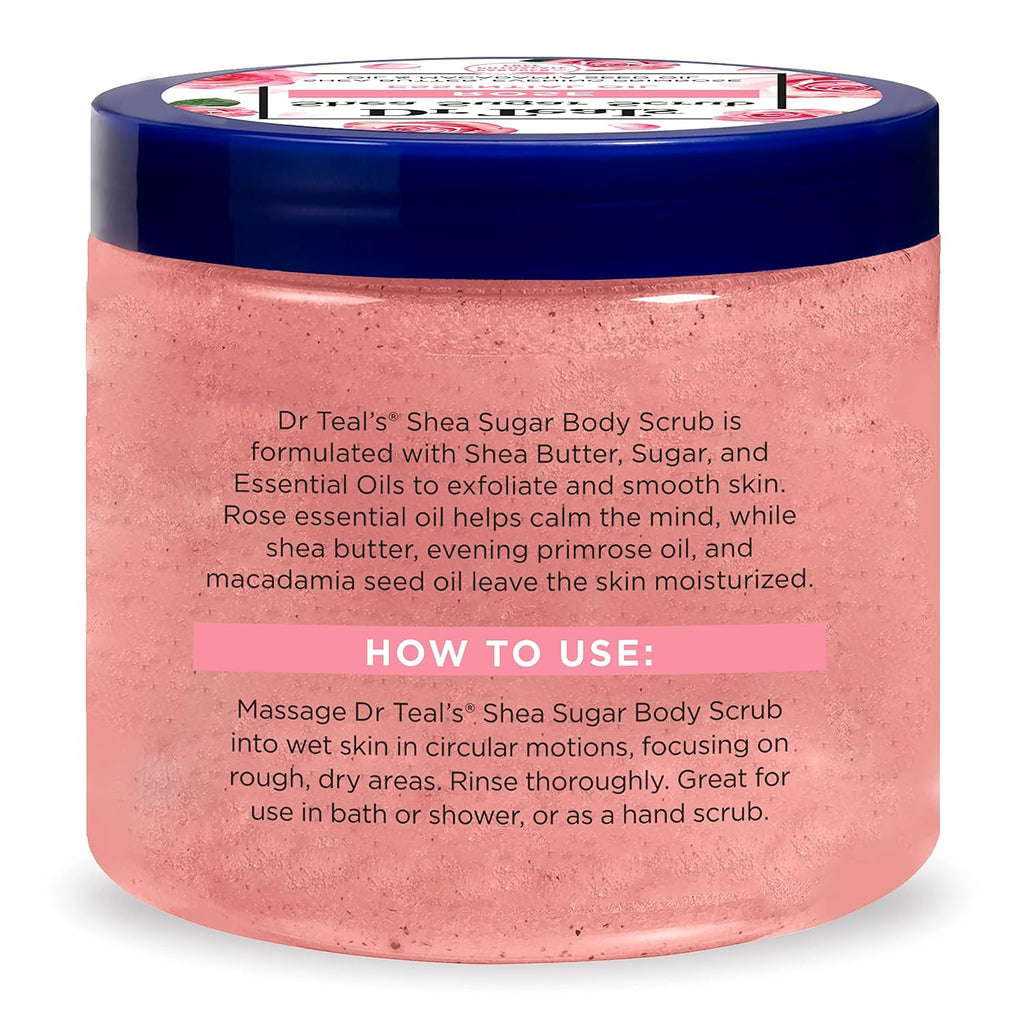 Dr Teal's Shea Sugar Body Scrub, Cannabis Sativa Hemp Seed Oil with Essential Oils, 19 oz (Pack of 3)