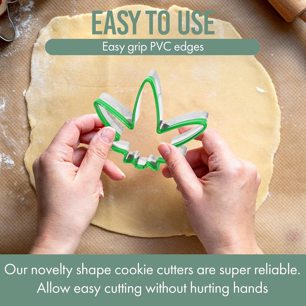 HELLO HIGH 3pc Leaf Cookie Cutters, 420 Baking Supplies & Fondant Stencils