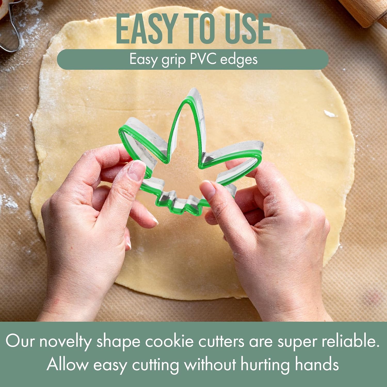 HELLO HIGH 3pc Leaf Cookie Cutters, 420 Baking Supplies & Fondant Stencils