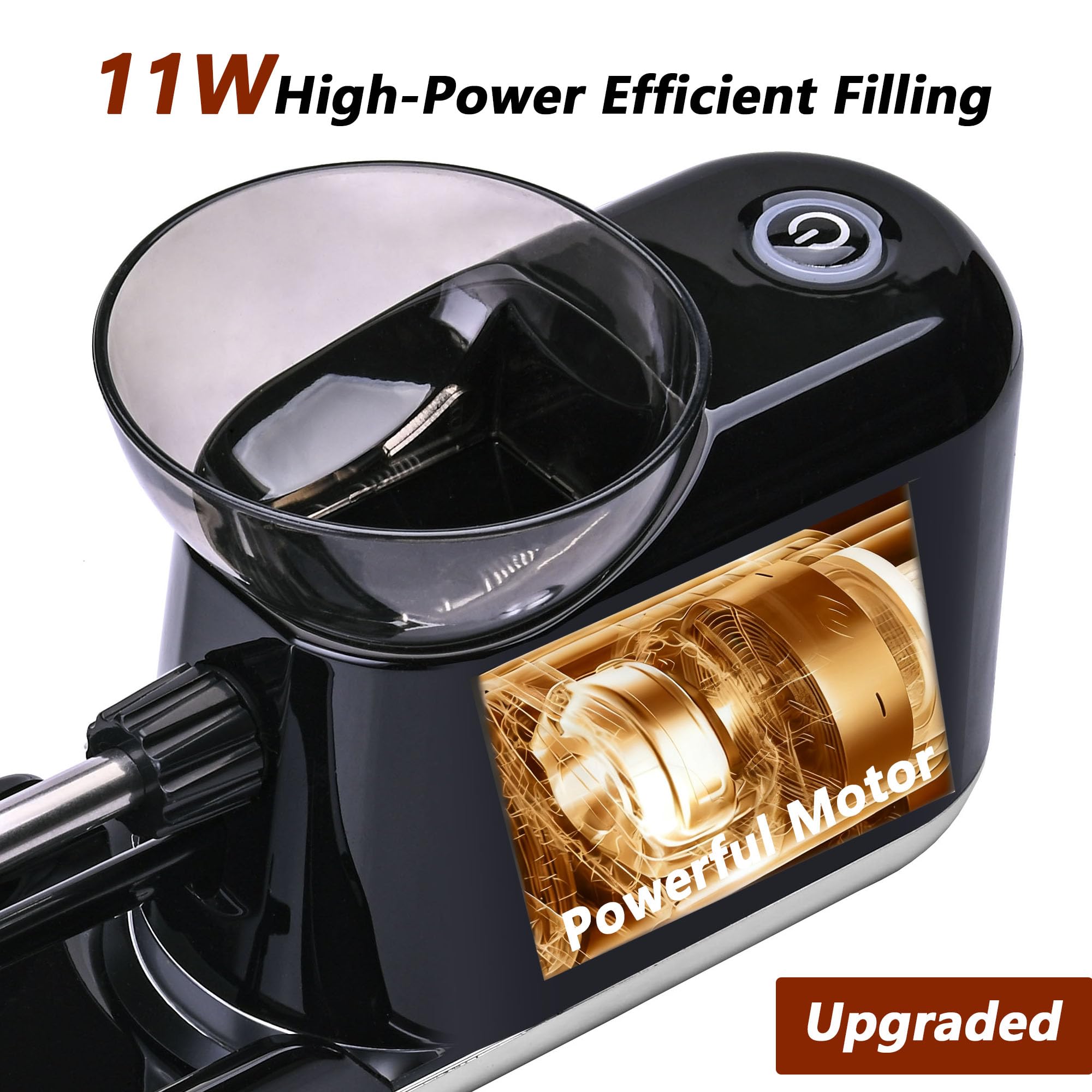 Electric Cigarette/Cone Rolling Machine Set with Manual Sipce Grinder,Automatic Cone Loader with LED Light, Portable Grinder Tobacco Injector Maker for King Size Pre Rolled Cone