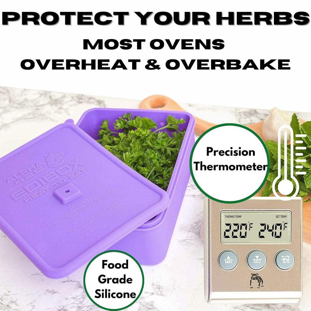 Decarboxylator Box for Butter & Oil Infuser Machines, Decarb - EdiBox | BPA Free, Use with butter makers or oil infuser machines, Silicone baking box for herbs