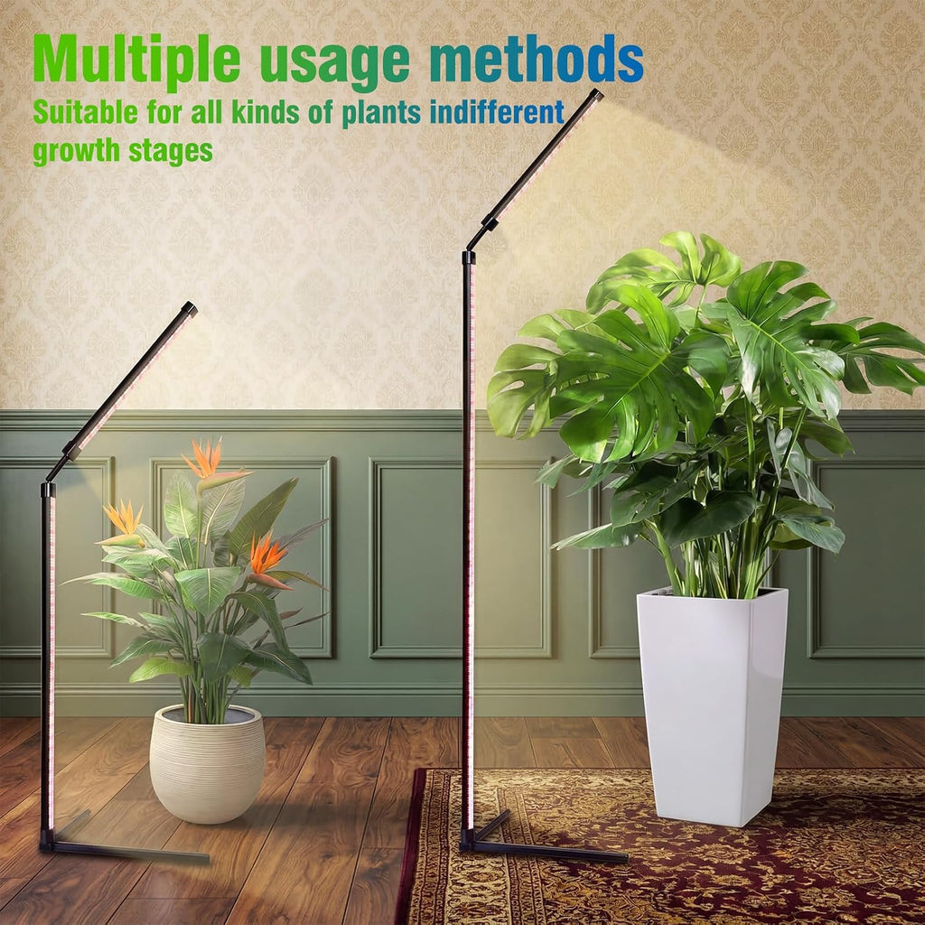 36W Standing Grow Light for Indoor Plants, 65'' Adjustable Tall Grow Light with Stand, 3 Light Modes & 10 Dimmable Levels, Floor Grow Light with Timer for Large Indoor Plants, Herbs, Corners