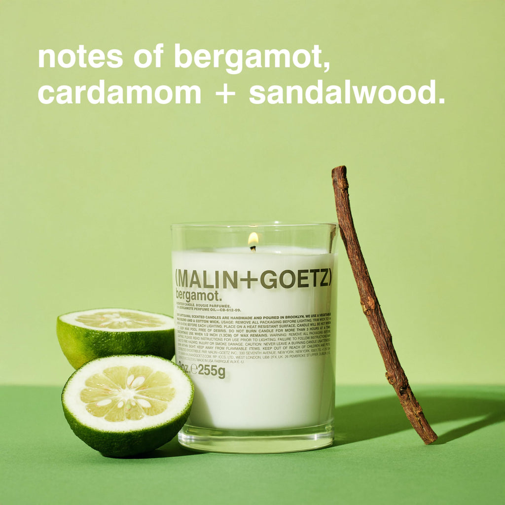 MALIN+GOETZ 9oz Scented Candle | Hand-Poured Soy Wax with Unique Fragrance Blends | Clean-Burning, Vegan & Cruelty-Free | Bergamot, Sage, Otto, Tomato, Strawberry, Cannabis, Dark Rum & Leather