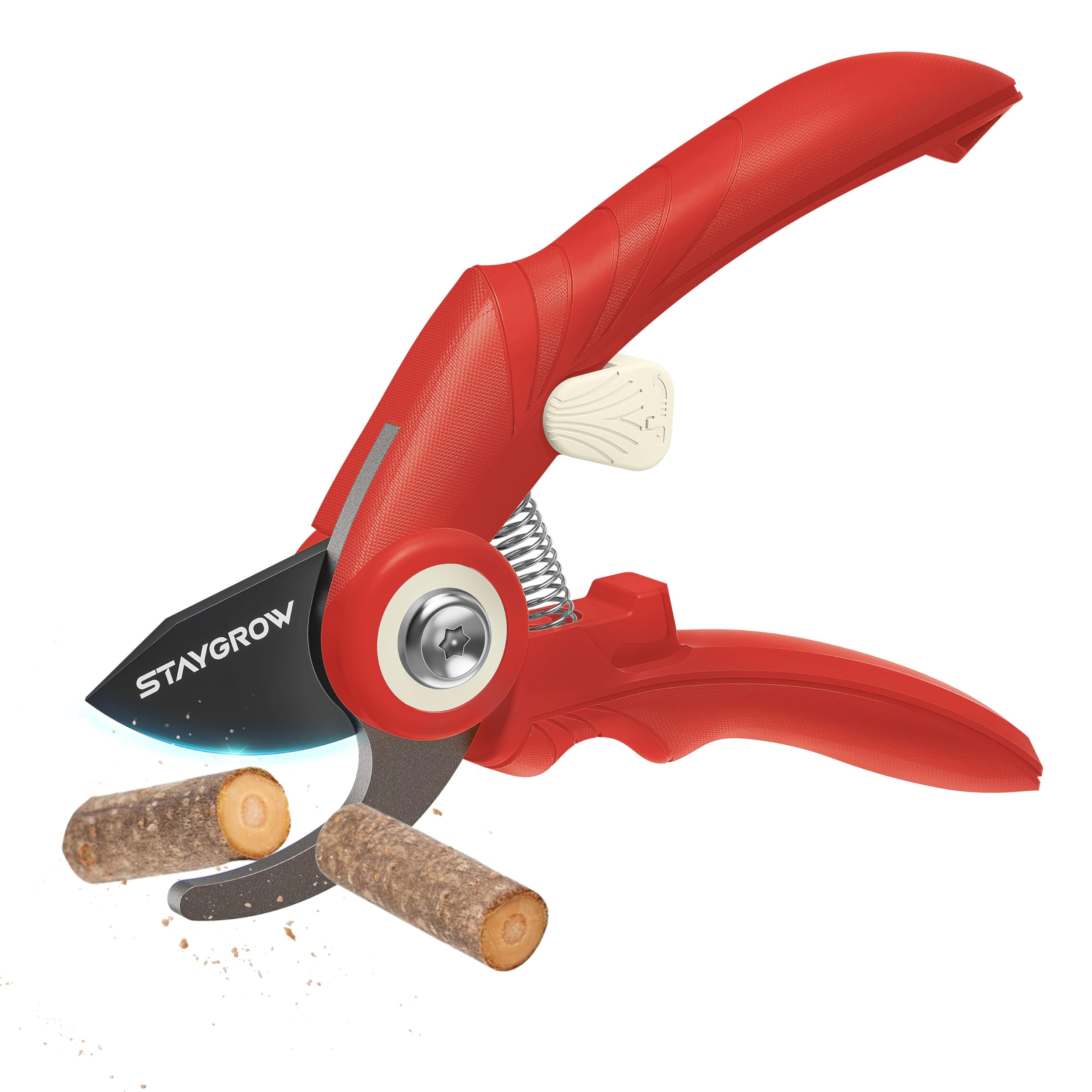 2pcs 6.5" Pruning Shears for Gardening Ultra Sharp Garden Scissors | Plant Snips for Precise Cuts, Stainless Steel Bonsai Clippers with Spring Loaded, Garden Shears (1pc Straight & 1pc Curved)