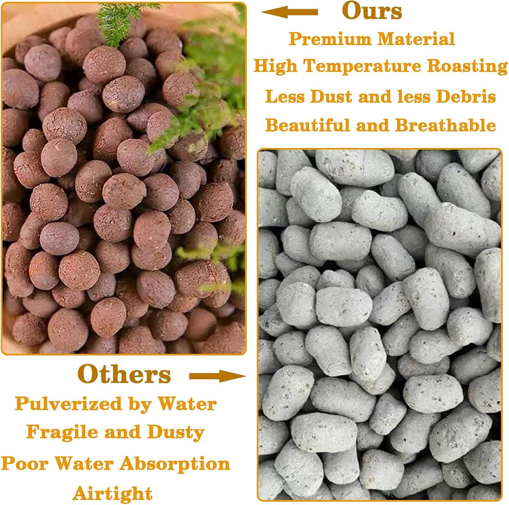 10LB Leca Clay Pebbles for Plants 4mm-16mm Clay Balls for Hydroponic | Drainage, Reusable, Aeration, Moisture Retention, Lightweight, Natural Leca for Orchids, Succulents, Terrariums, Aquaponics