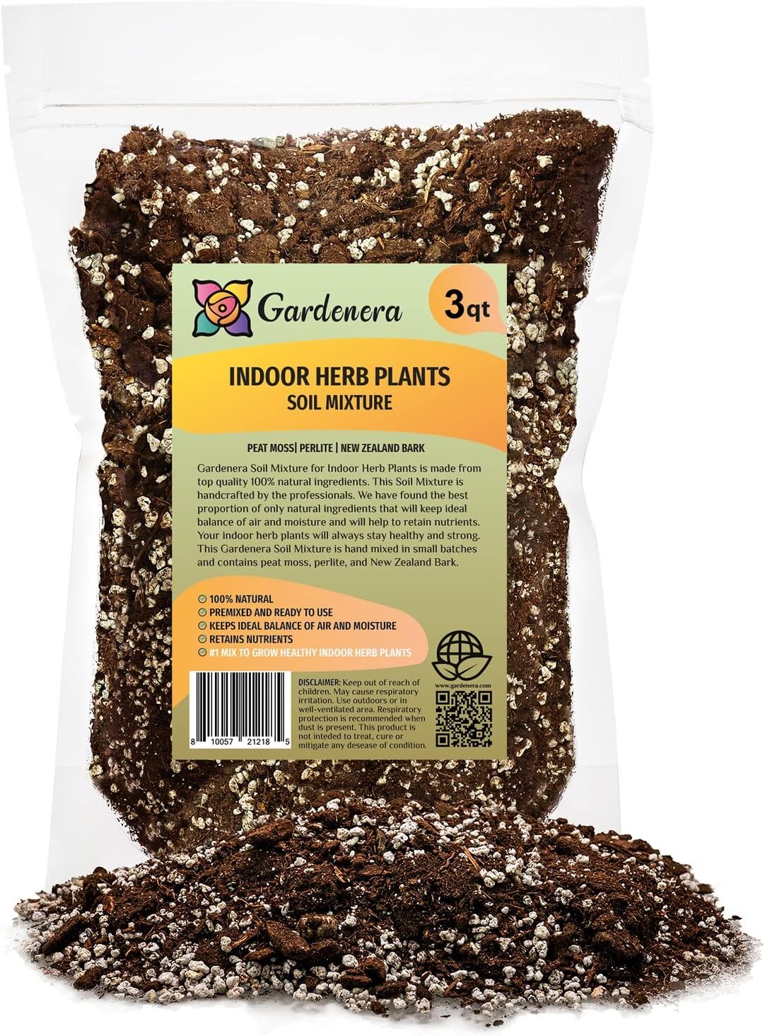 Premium JUST-ADD-Water Potting Soil Mix - Optimal Nutrient-Rich Blend for Thriving and HIGH-Yield Herbal Plants - 3 Quart
