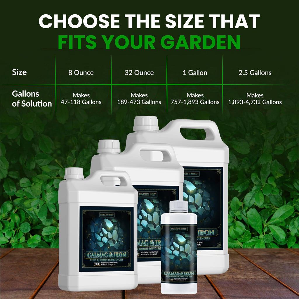 Humboldts Secret CalMag & Iron | Calcium, Magnesium & Chelated Iron Nutrient Fertilizer | Hydroponic Supplies for Vegetative & Flowering Growth in Soil, Coco, Hydroponics or RO Water | 8 Ounce
