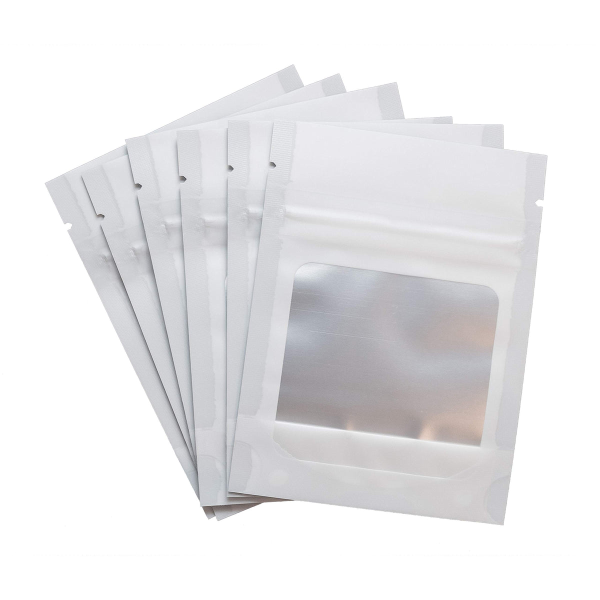 HANSER | Smell Proof Odorless Mylar Resealable Foil Pouch Bags with clear Window | Stand up bottom | Airtight | matte black | 100 Pieces | 4x6 inches