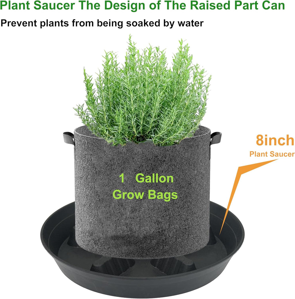 4 Pack Plant Saucer 8 inch, 10 12 14 17 inch, Plant Stand Plastic Plant Saucers for Indoors Outdoor, Heavy Duty Flower Planter Drip Trays for Pots, Pot Saucers for Plants, Grow Bags Saucers