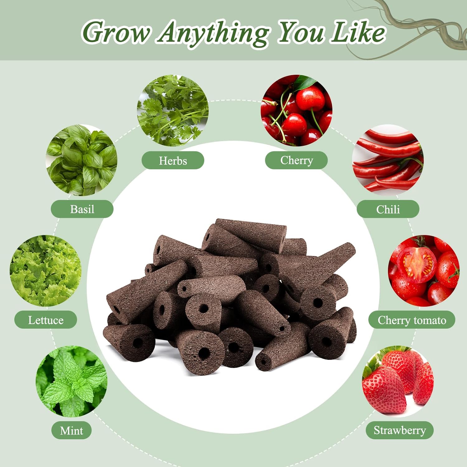 Tigvio 126 Piece Hydroponic Pods Kit | Grow Anything with 30 Grow Sponges, 30 Baskets, 30 Domes, 30 Labels, 4 A&B Plant Food, 1 Tweezer