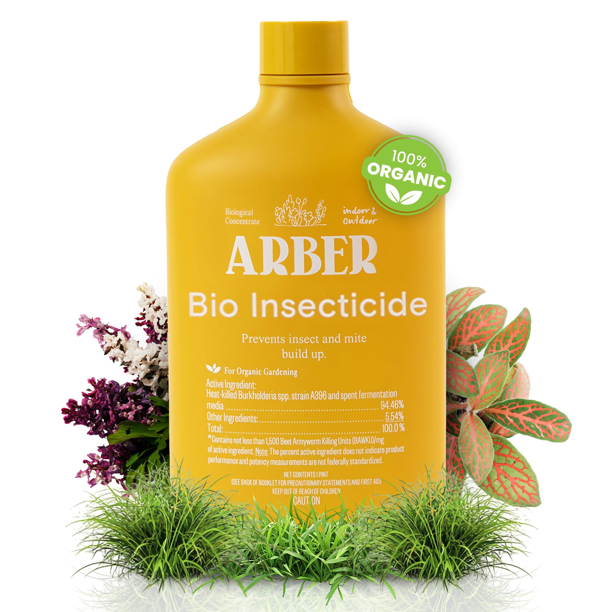 Organic Insecticide & Fungicide for Plants - Indoor/Outdoor, 16oz | Indoor and outdoor protection controls powdery mildew, spider mites, aphids, whiteflies, and fungus gnats