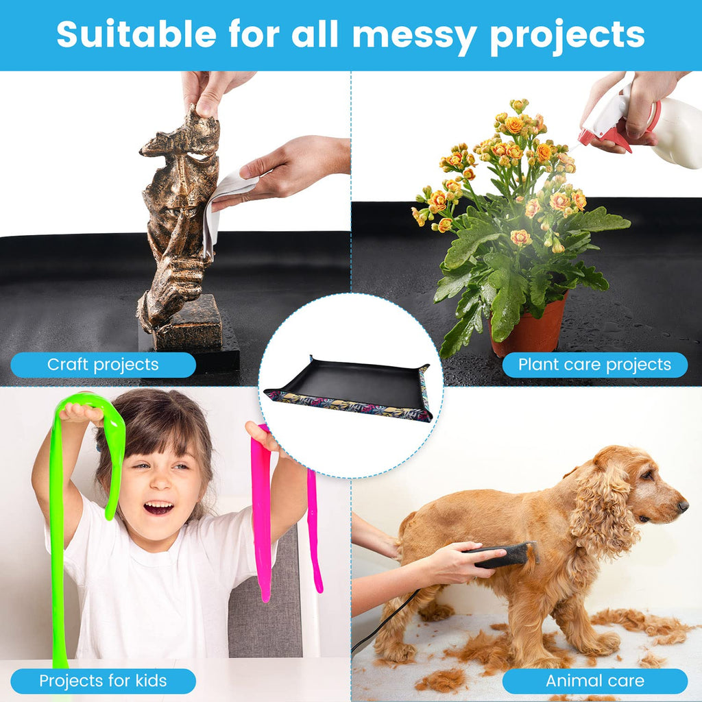 Repotting Mat for Indoor Plant Transplanting Control Mess, 26.8"X26.8" Waterproof Succulent Potting Mat Square Planting Tray Soil Change Mat Gardening Gifts for Plant Lovers
