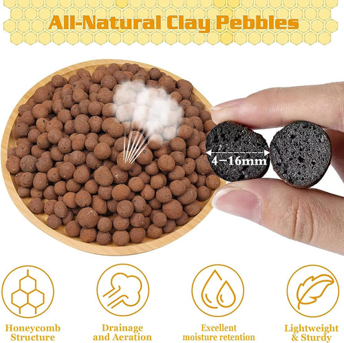 10LB Leca Clay Pebbles for Plants 4mm-16mm Clay Balls for Hydroponic | Drainage, Reusable, Aeration, Moisture Retention, Lightweight, Natural Leca for Orchids, Succulents, Terrariums, Aquaponics