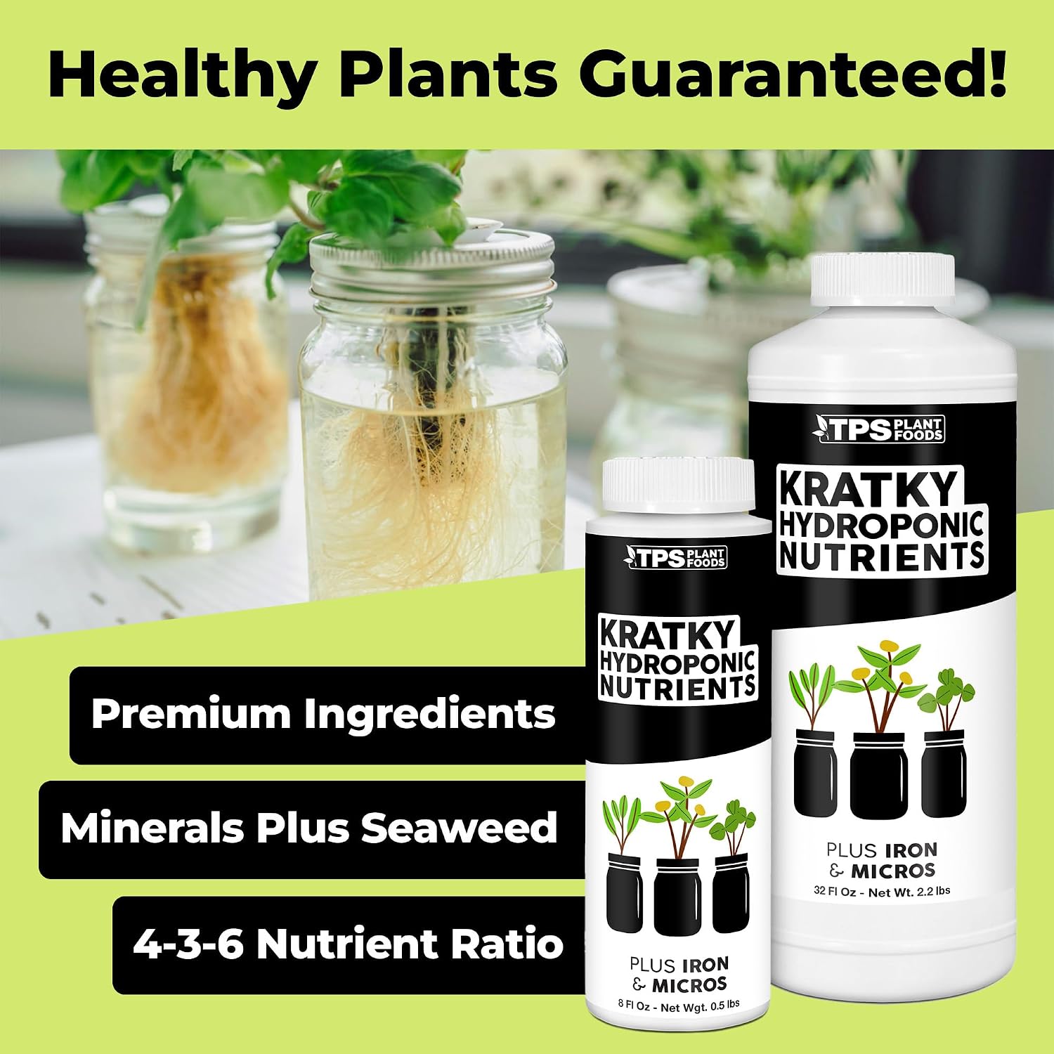 Kratky Hydroponic Fertilizer – Liquid Plant Food for Passive Hydroponics, Strong Roots & Higher Yields, 8 oz