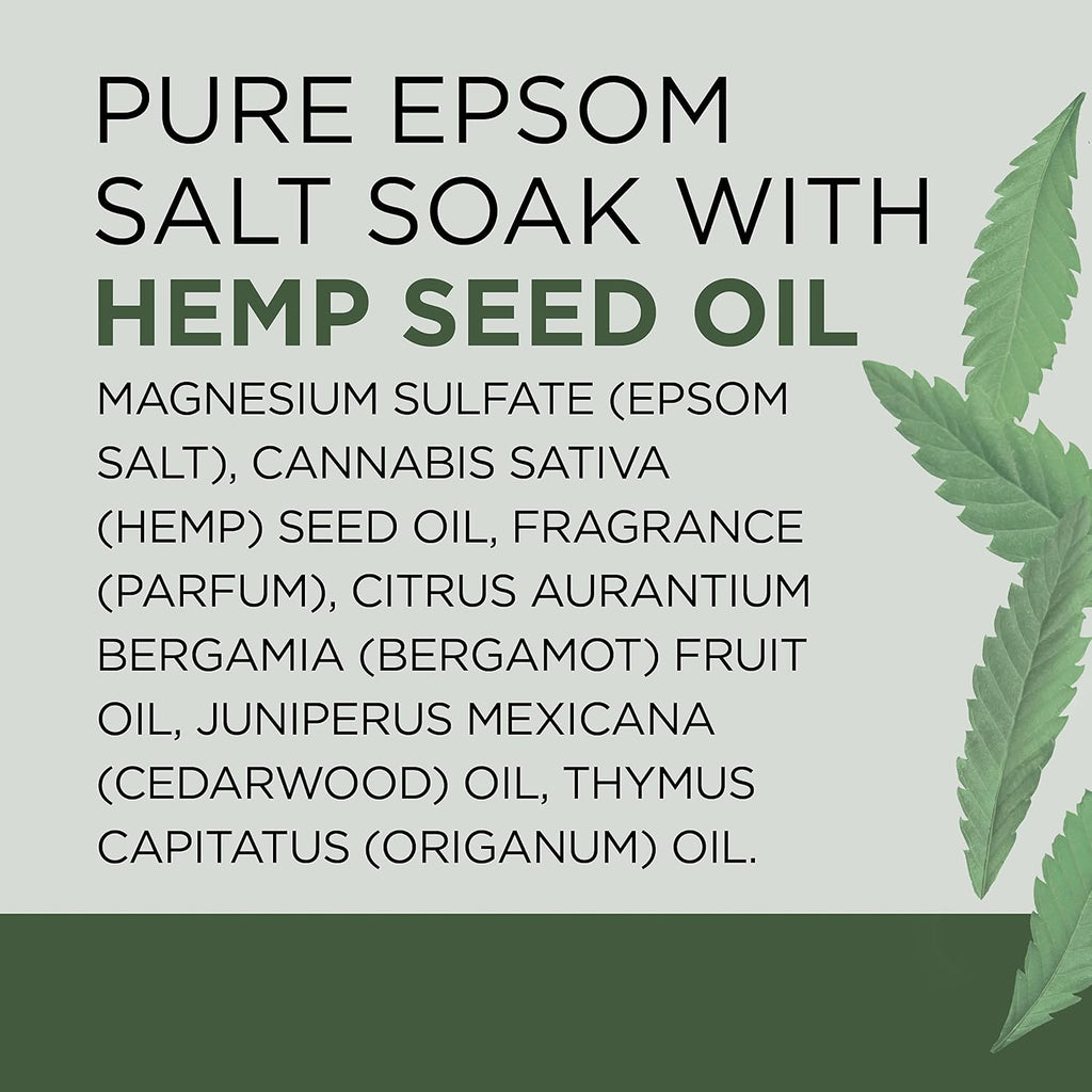 Dr Teal's Pure Epsom Salt, Cannabis Sativa Hemp Seed Oil, 3 lb (Pack of 4)
