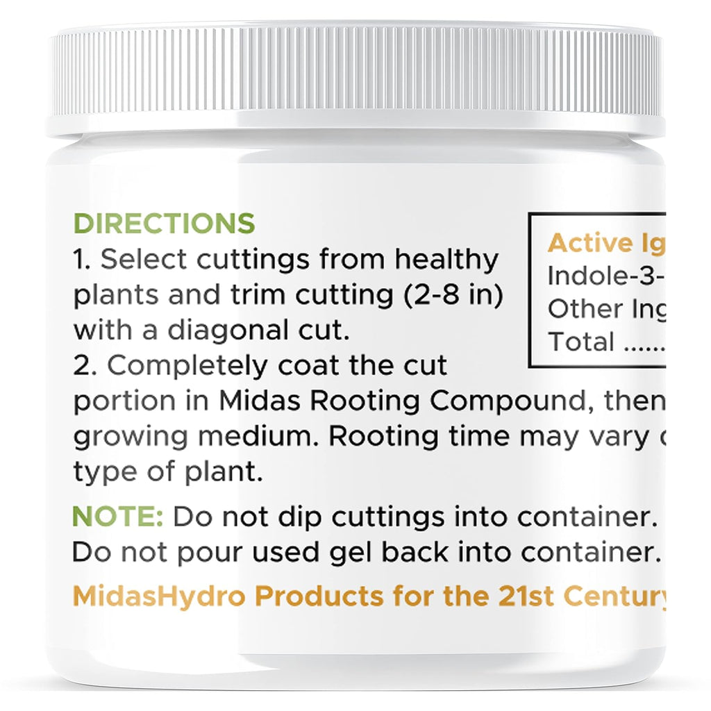 Rooting Hormone for Cuttings – .35 IBA Rooting Hormone - Cloning Gel Key to Plant Cloning - Midas Hydro Fast Growth Progatating Gel for Cuttings - Rooting Gel for Professional and Home Based Growers