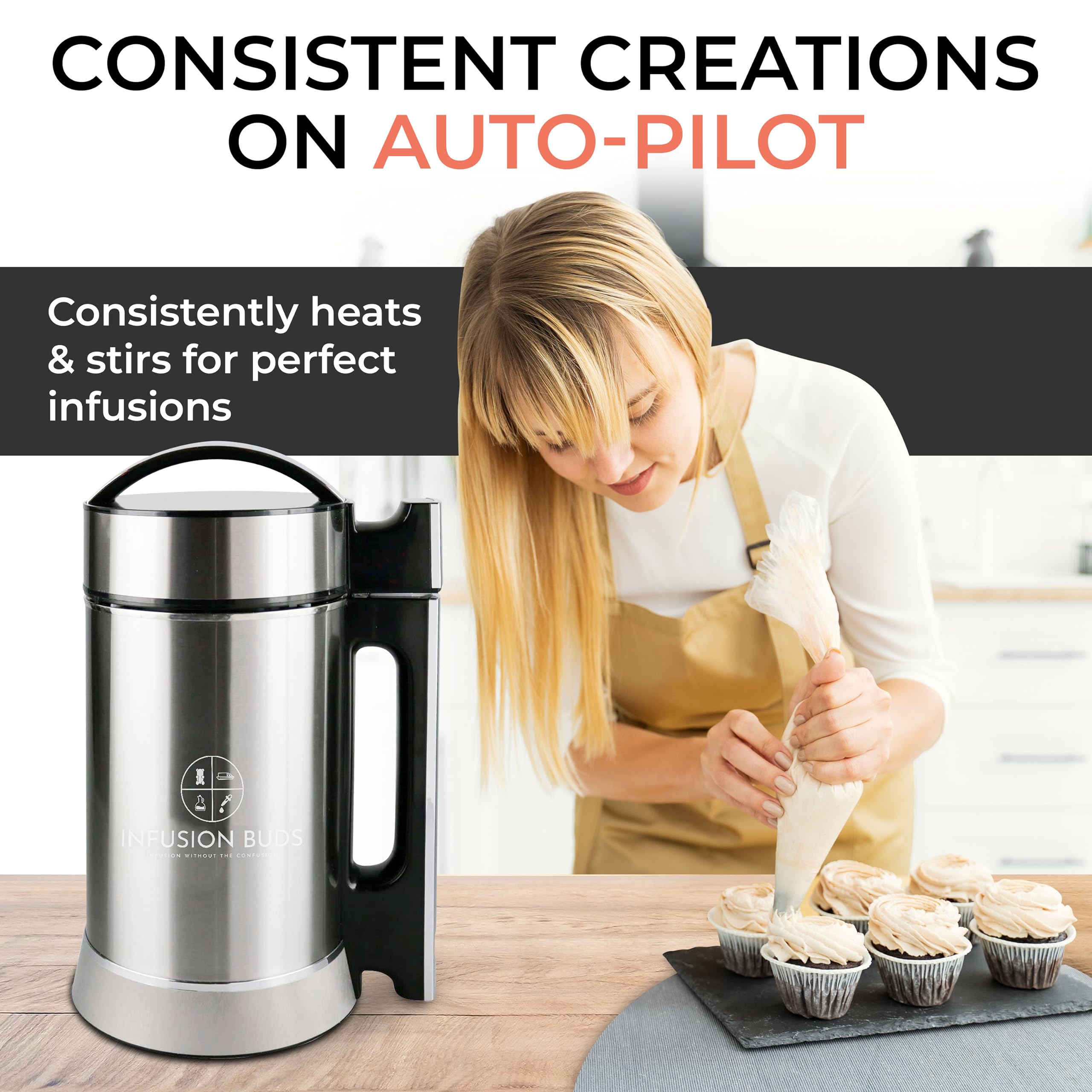 2-in-1 Herb Decarboxylator and Infuser, Oil Infuser & Butter Maker Machine | Magically Decarb Herbs, Infuse Butter Oil and Tinctures, - Complete Kit with Recipe Book & All Accessories, 3 Cups Capacity