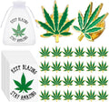 24 Sets Marijuana Accessory 420 Weed Accessories Marijuana Leaf Enamel Lapel Pin with Cards and Bags for Men Women Clothes Bags Hats Cannabis Gifts Weed Party Decorations Jamaica Favors for Adults