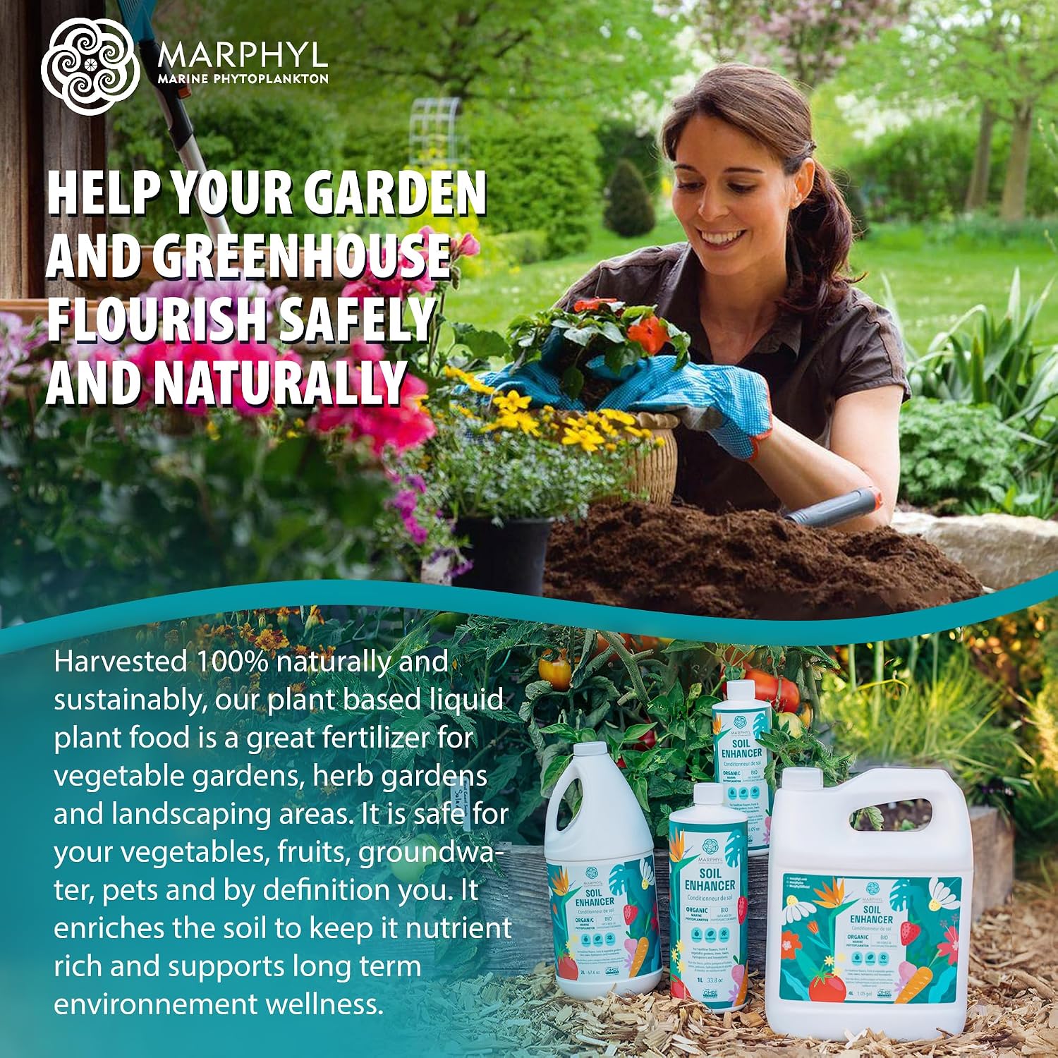 MARPHYL All-Purpose Plant Food – Organic Nutrient-Rich Fertilizer & Soil Enhancer for Indoor & Outdoor Flowers, Vegetables, Succulents, Bamboo & Hydroponics