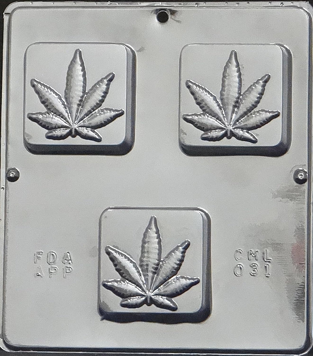 Hemp Soap Mold Marijuana Leaf Pot Leaf for Soap or Chocolate Candy 3 Cavities 031