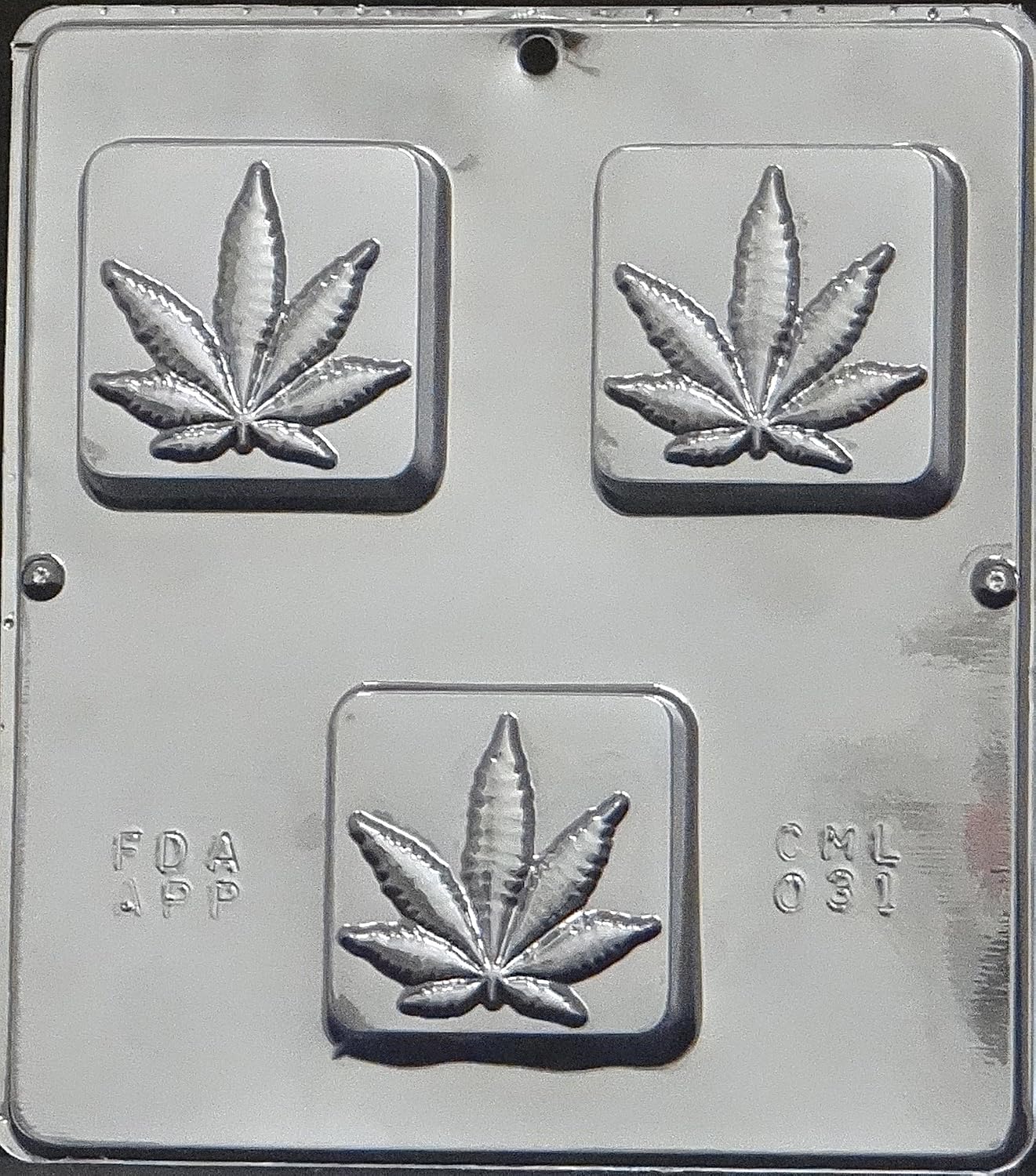 Hemp Soap Mold Marijuana Leaf Pot Leaf for Soap or Chocolate Candy 3 Cavities 031