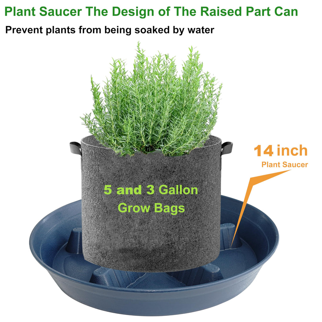 4 Pack Plant Saucer 8 inch, 10 12 14 17 inch, Plant Stand Plastic Plant Saucers for Indoors Outdoor, Heavy Duty Flower Planter Drip Trays for Pots, Pot Saucers for Plants, Grow Bags Saucers