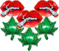 6 PCS Weed Marijuana Balloons/Weed Party Decorations for Adults/420 party decorations/Cannabis Birthday Themed Party/Lets Get Lit /Marijuana Theme Weed Aluminum Balloon/Weed Balloons Party Supplies