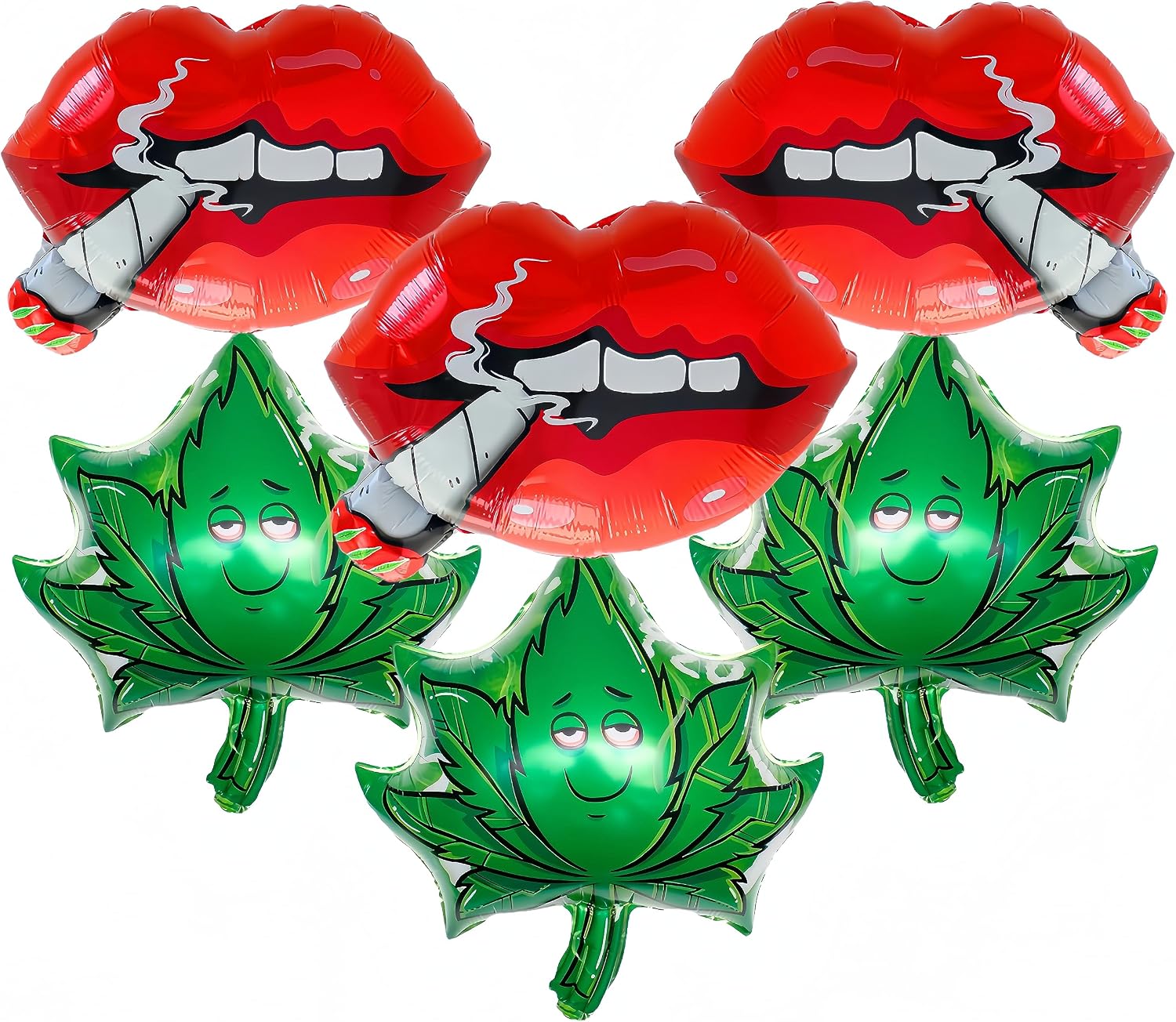 6 PCS Weed Marijuana Balloons/Weed Party Decorations for Adults/420 party decorations/Cannabis Birthday Themed Party/Lets Get Lit /Marijuana Theme Weed Aluminum Balloon/Weed Balloons Party Supplies